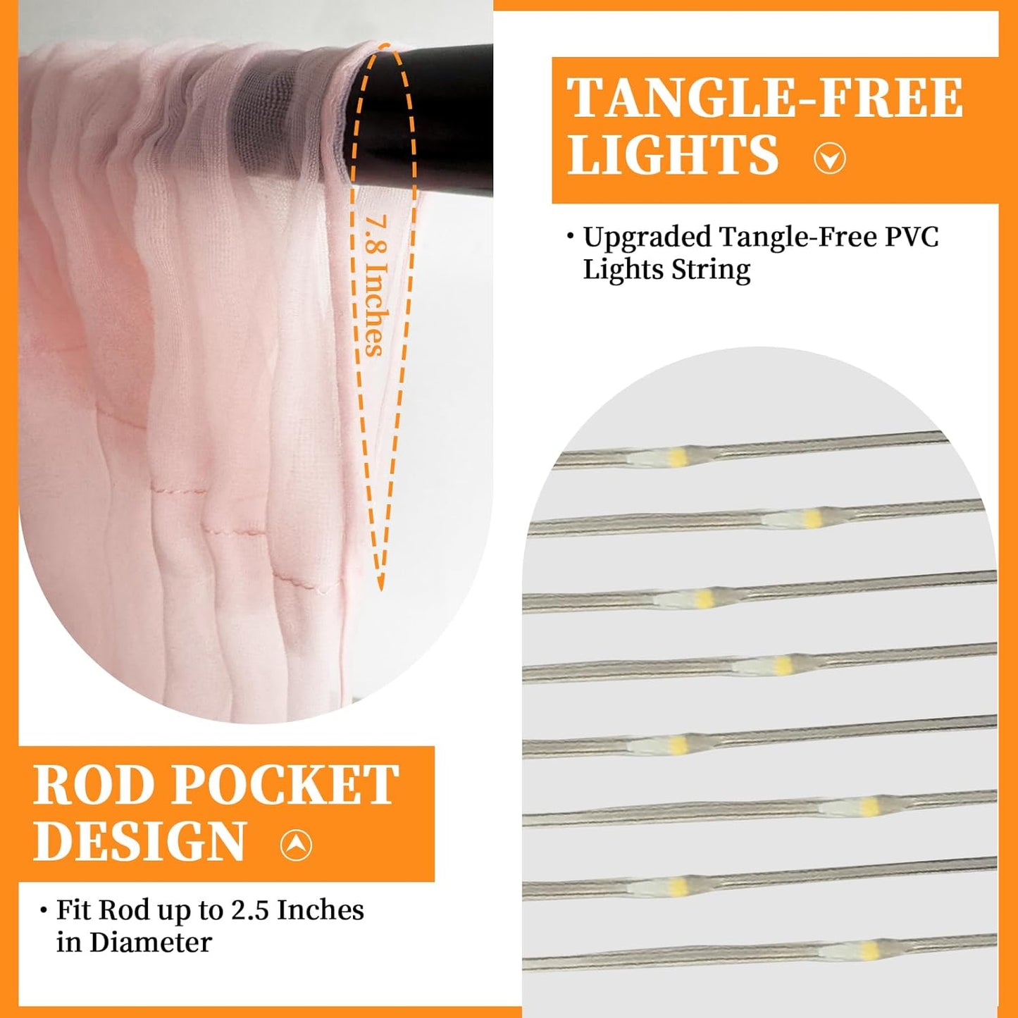 10x10ft Pink Tulle Backdrop Curtain with String Lights, Wrinkle-Free Sheer Wedding Backdrop for Birthday Parties, Baby Showers, Bridal Showers, Photo Shoots and Home Decorations, Pink