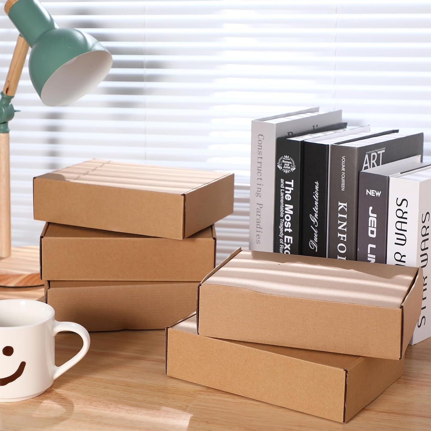 Qilery 200 Pcs Shipping Boxes Cardboard Gift Corrugated Cardboard Brown Boxes Mailer Packaging for Mailing Small Business Present (6 x 4 x 3 Inch)