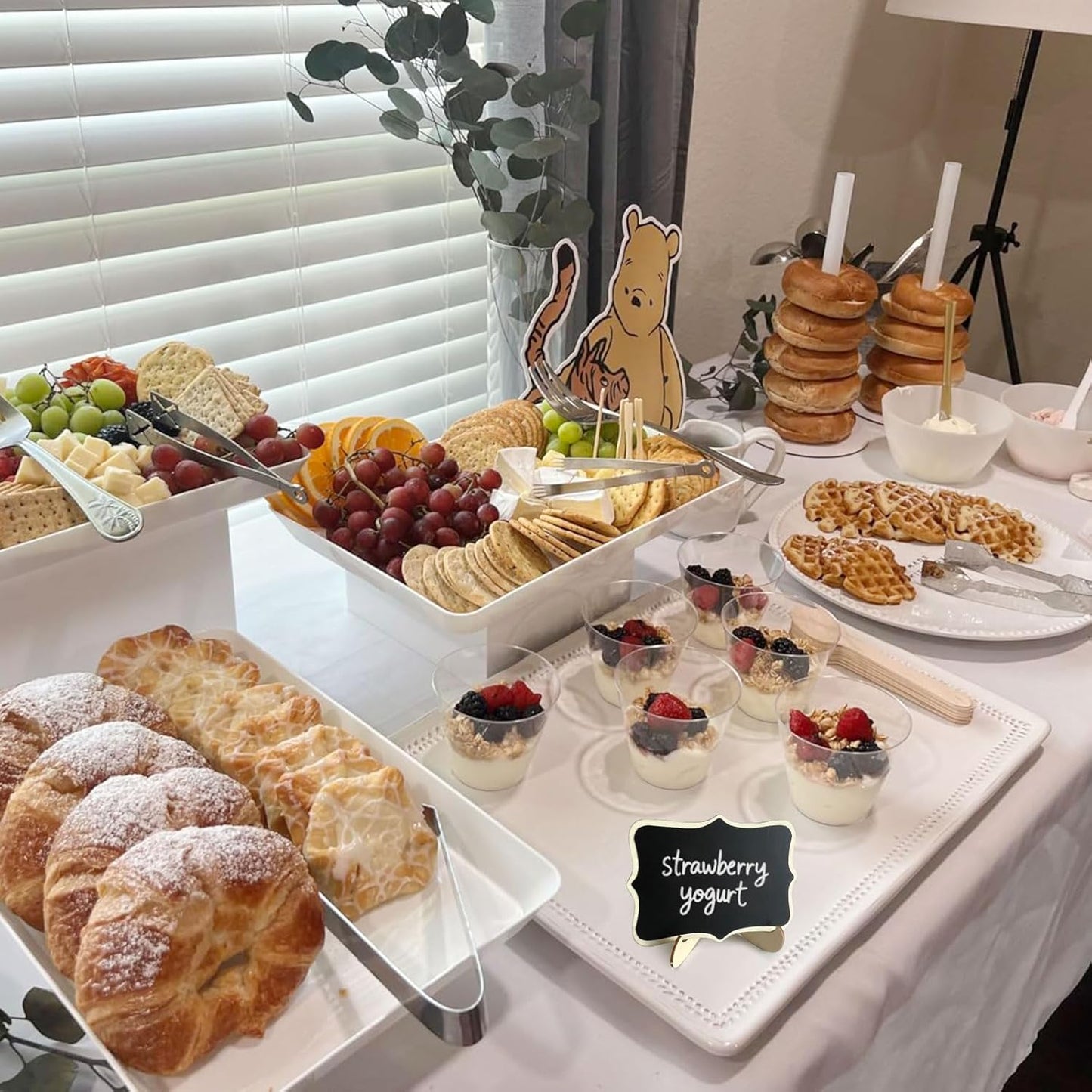 24 PCS Mini Chalkboard Signs with Stand,Food Labels for Party Buffet, Food Tag/Name Card for Wedding Table, Name Tag Drink Labels Taco/Candy Bar/Bake Sale Food Sign, Catering Supplies Buffet Display