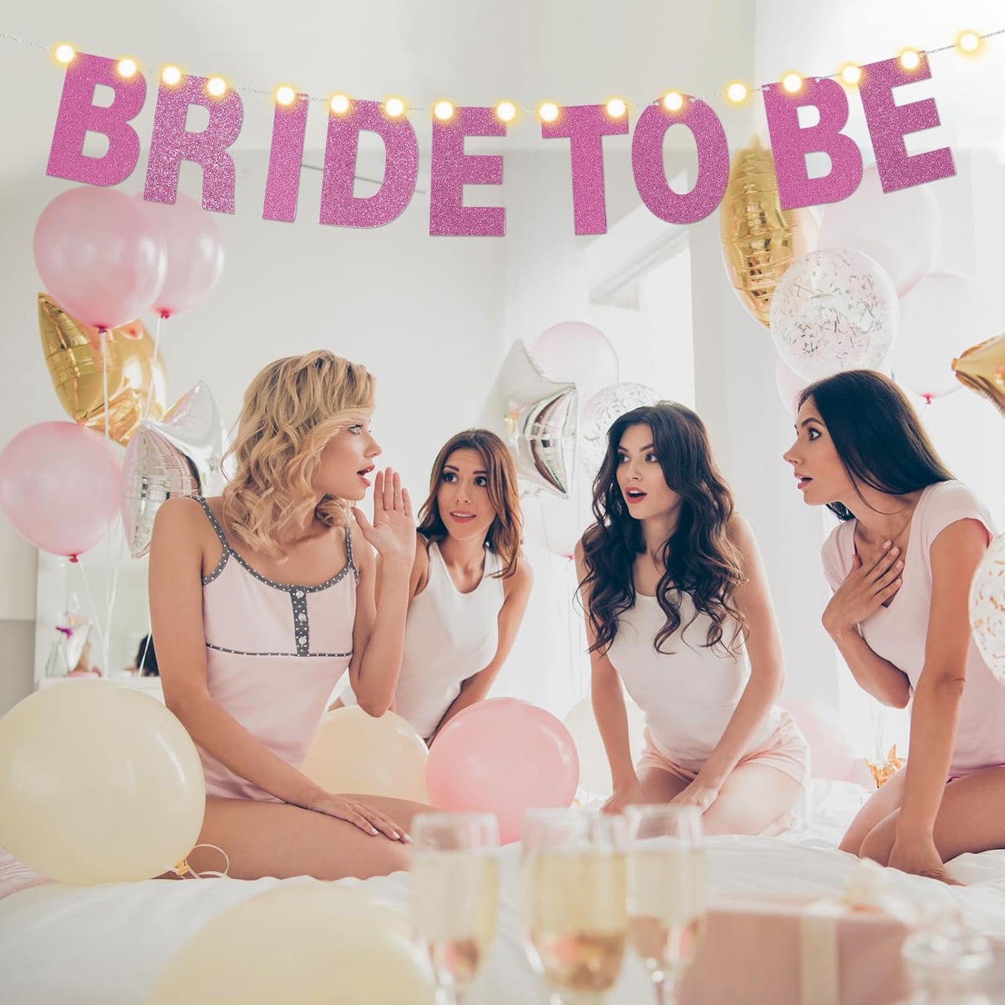 TaoBary 112 Pcs DIY Letter Custom Banner Glitter Customizable Banner Kit Including 107 Letters and Numbers 3 Rope for Valentine Birthday Party(Pink)