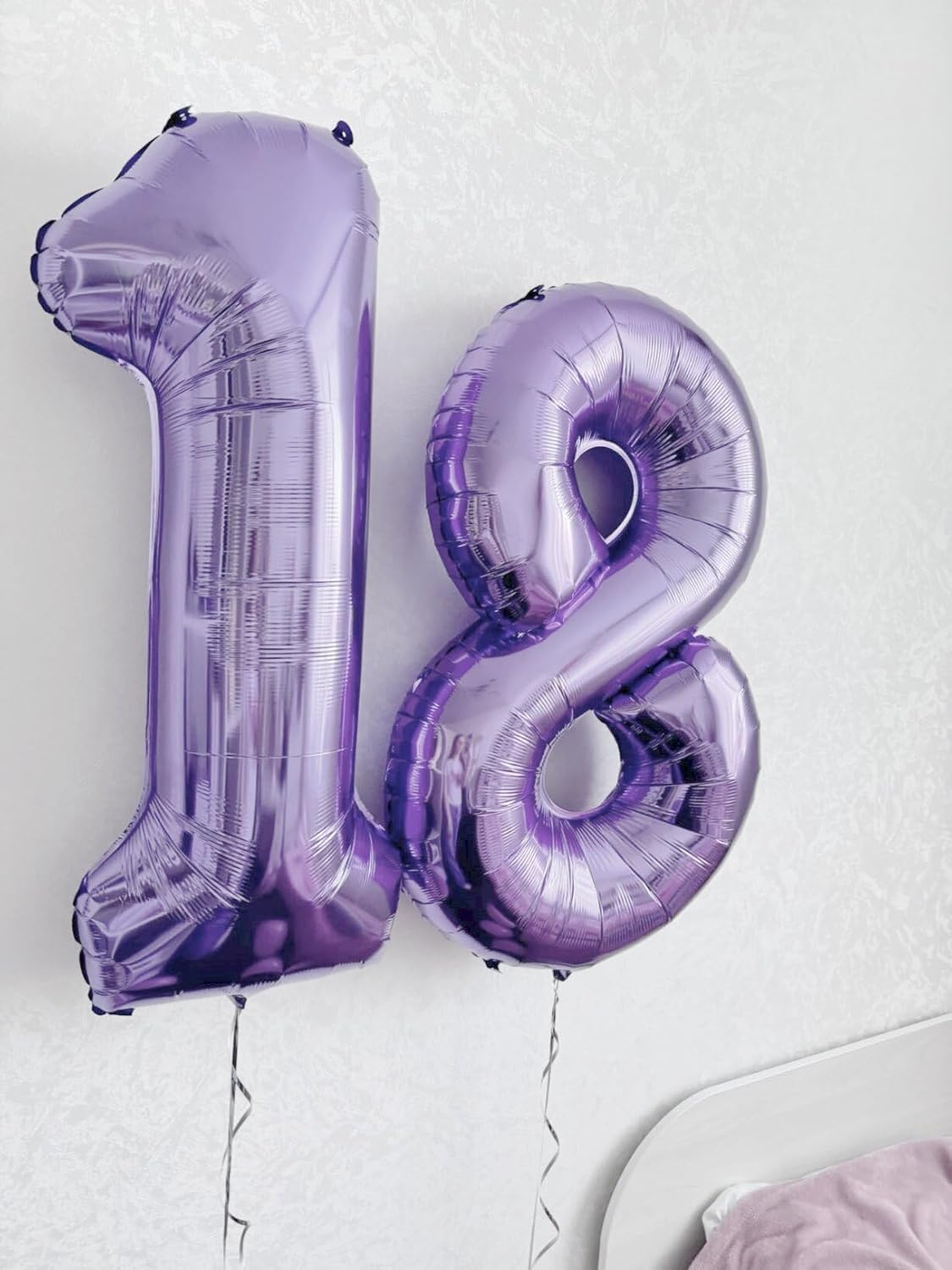 Helium Foil Lilac Number 8 Balloon 40 Inch, Mylar Eight Numbers 8 18 28 38 48 58 80 88 Birthday Balloons, Lavender Women Men Anniversary Graduations Party Supplies