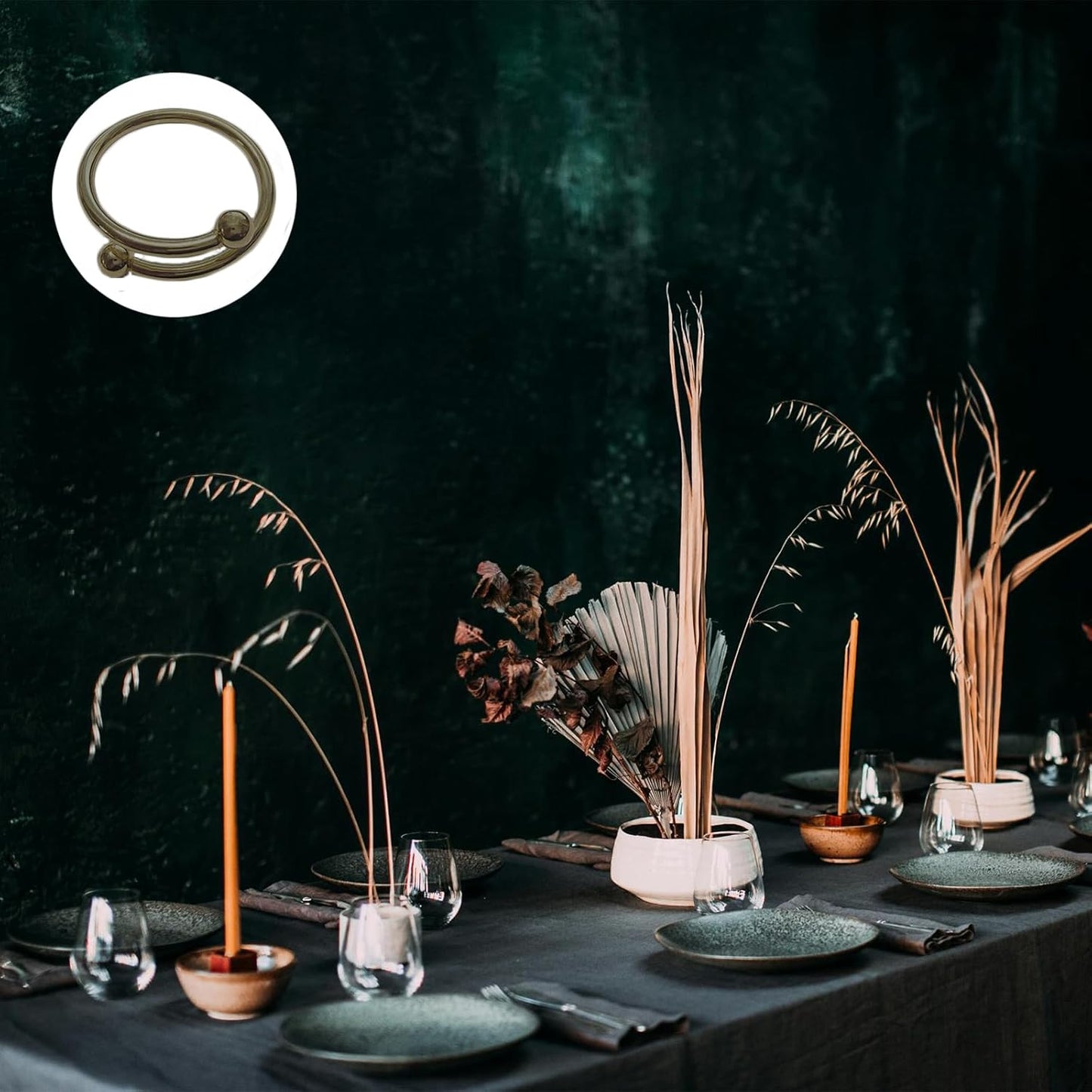 8 Pcs Black Napkin Rings - Round Napkin Ring,Stainless Steel Napkin Rings,Metal Napkin Ring for Table Settings Wedding Christmas Party Dinner Table(Spring Type)