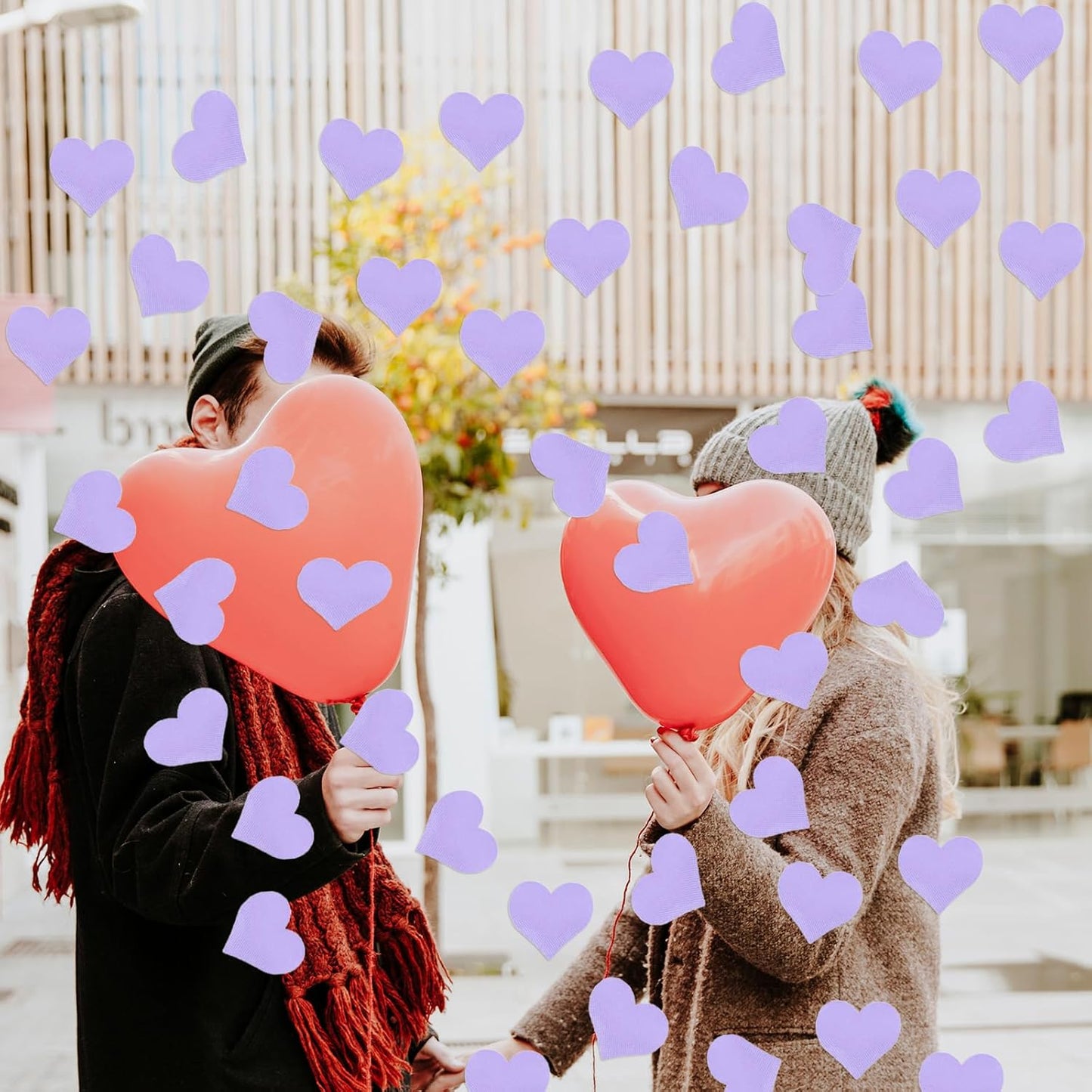 100pcs Purple Heart Sponge Confetti Decor Heart Confetti Heart Shape Petals Scatter Confetti Table Wedding Decoration Valentine’s Day Confetti for Wedding Valentine's Day Party Supplies