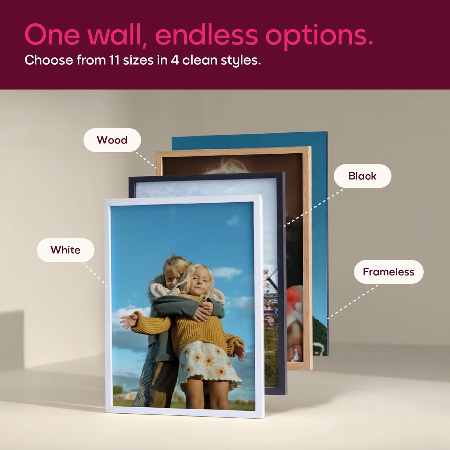 Mixtiles Official - Custom Photo Tiles - Personalized Printed Photos - Magnetic Wall Frames - Adhesive Sticker, No Nails - Various Sizes and Frames - 8x8-tiles-Tile - Black Frame