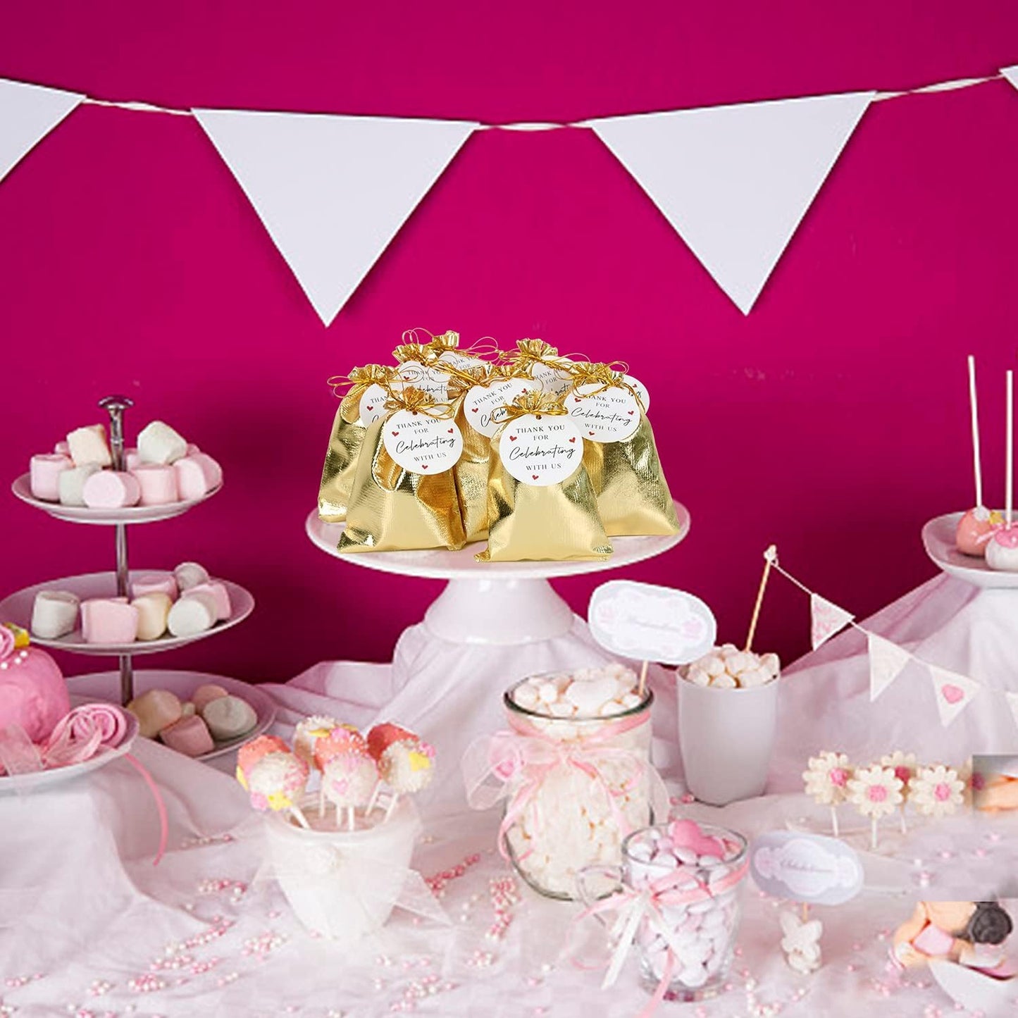 Pack of 100 6"x 8" Heavy Duty Gold Drawstring Organza Jewelry Pouches Wedding Party Christmas Favor Gift Candy Chocolate Bags (Gold, 6"x 8")