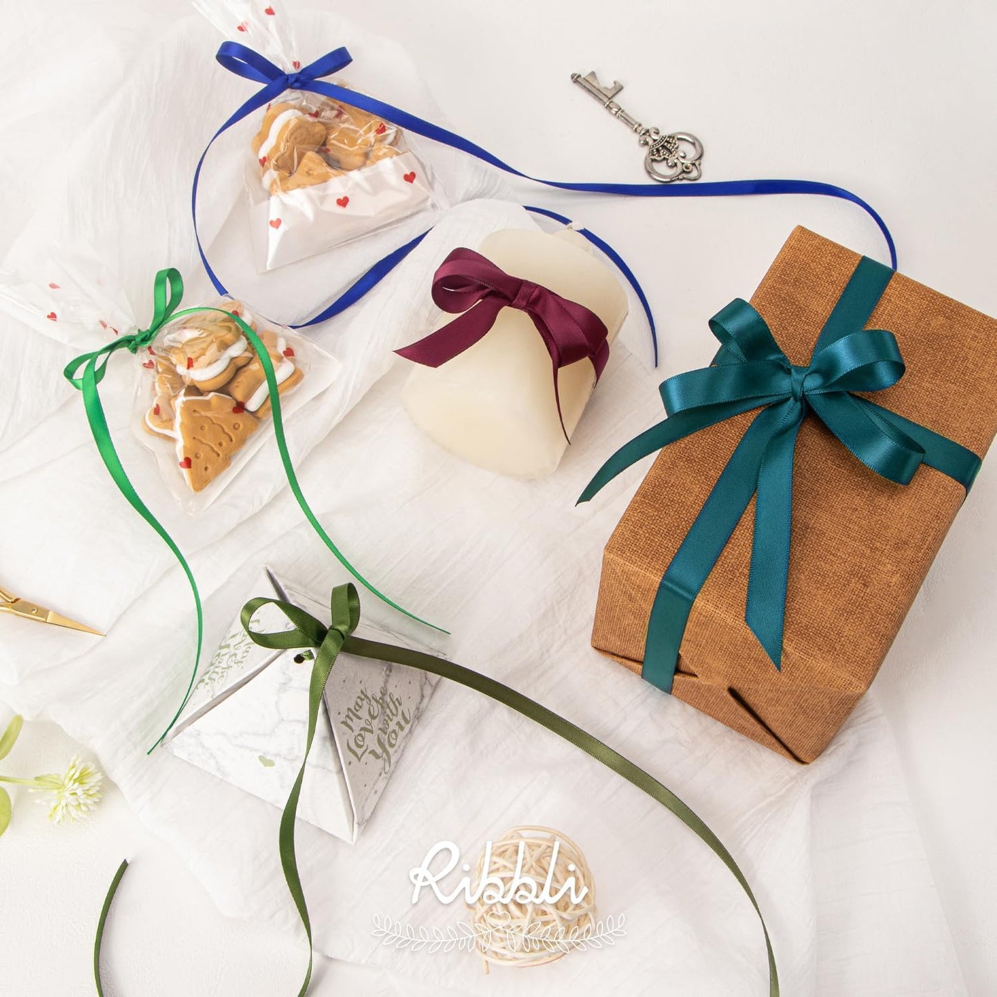 Ribbli Teal Double Faced Satin Ribbon,1/2 Inch x Continuous 25 Yards,Use for Craft Bows Bouquet, Gift Wrapping, Wedding Decoration, Floral Arrangement