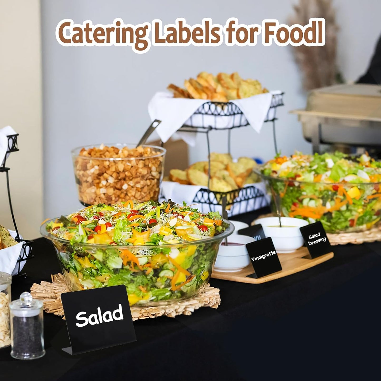 50Pcs Food Labels for Party Buffet PVC Erasable Writing Pad Mini Chalkboard Signs Thickened and Durable Occasions are Birthday Bakery Wedding Price Display Boards