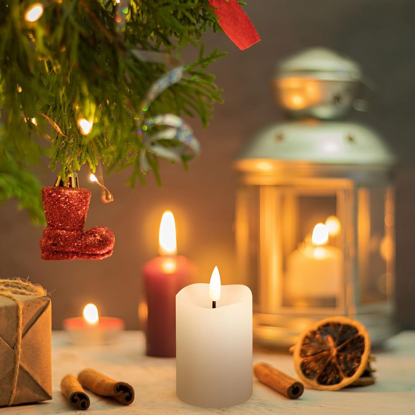 Eywamage White Flameless Votive Candles with Remote Batteries, 2x3 inch Flickering Small LED Wax Pillar Candles 6 Pack