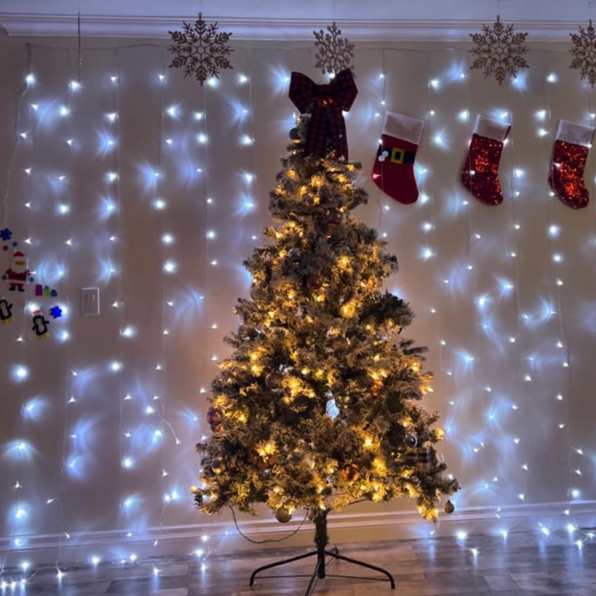 YEGUO 165ft 500 LED White Christmas Lights Outdoor Waterproof, Clear Wire String Lights Indoor, Twinkle Tree Lights Plug in with Timer Memory