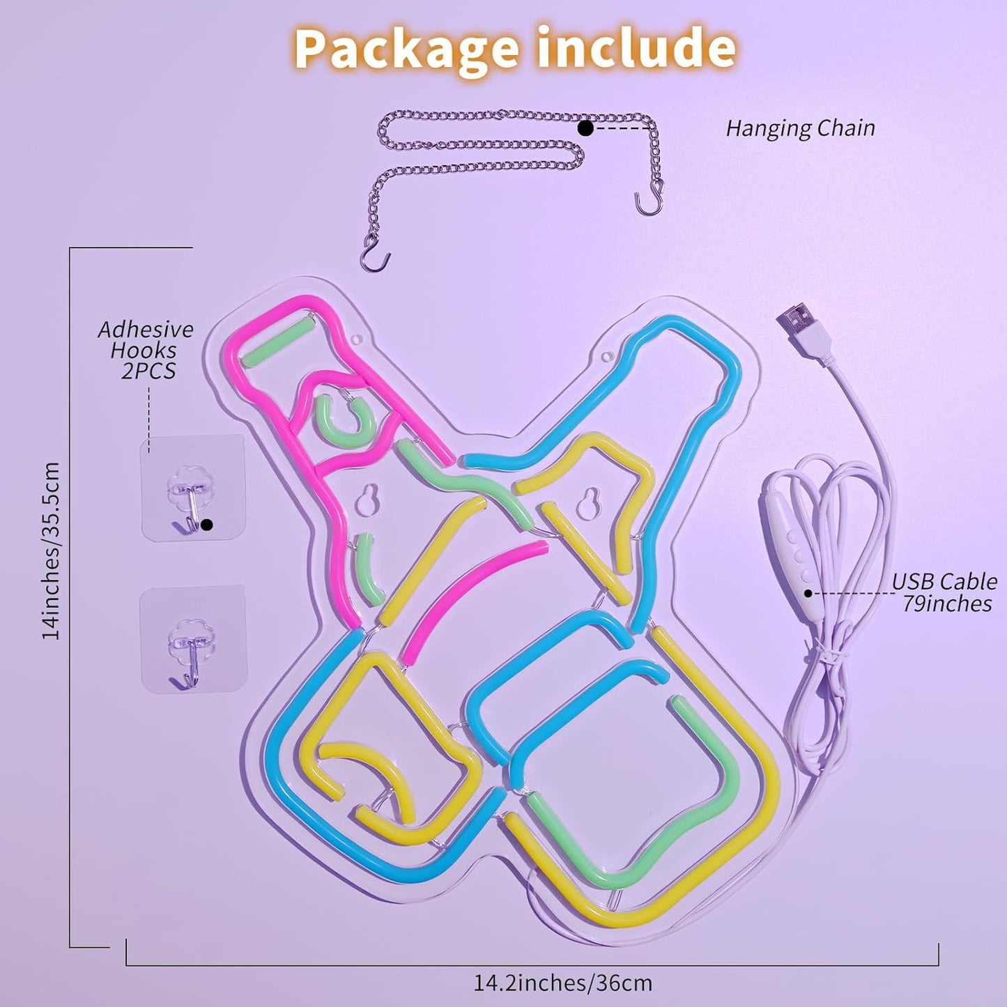 Beer Neon Sign for Wall - Cheers LED Bar Light Sign, Man Cave Decor, Dimmable LED Neon for Home Bar, Garage Pub Sign, Gifts for Beer Lovers