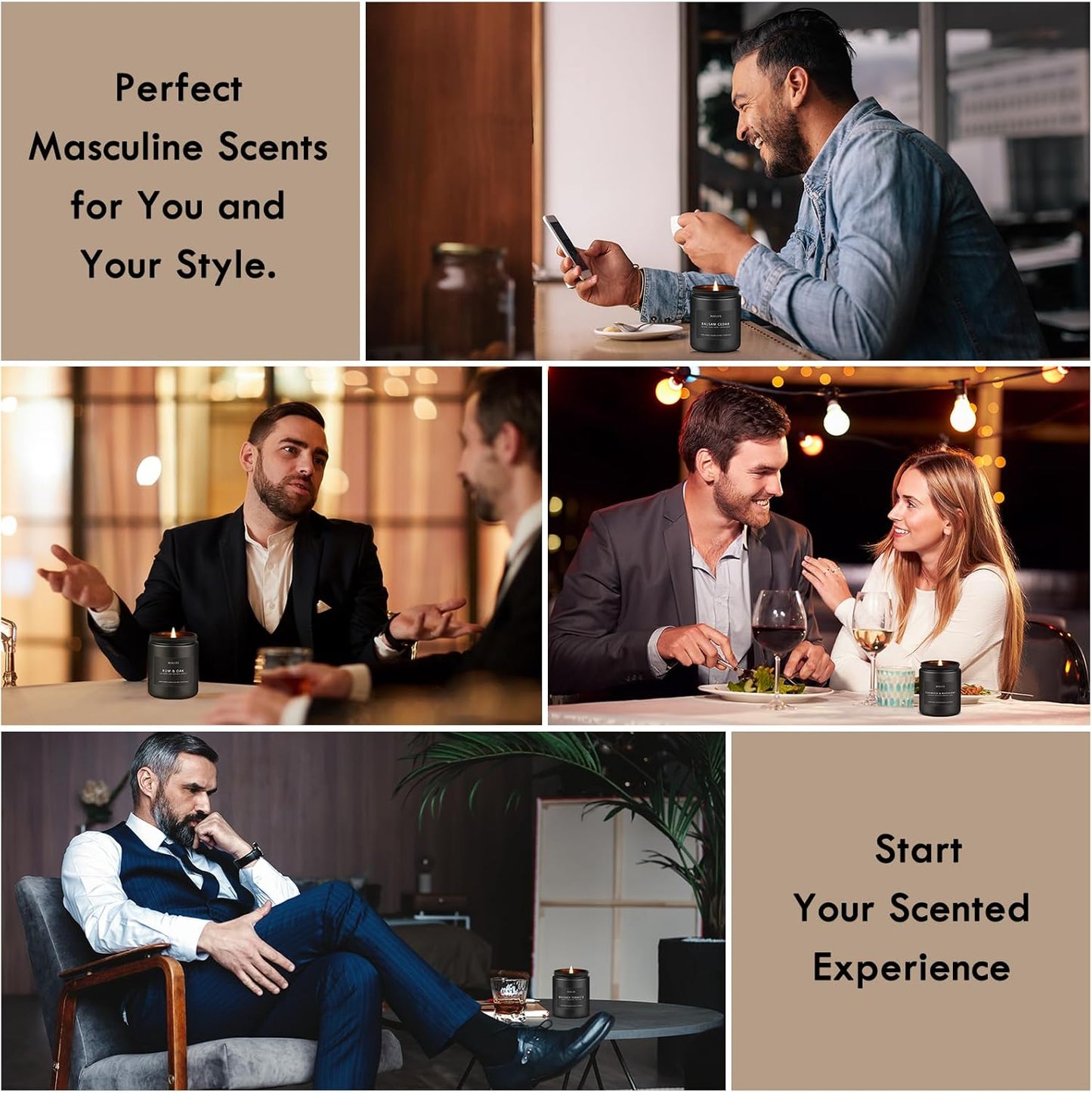 Caramel Coffee Candle | Men Scented Candles for Home, Candles Gifts for Women Men - Soy Candle for Home Scented - Aromatherapy Gifts for Men - 7oz 50 Hours Long Burning