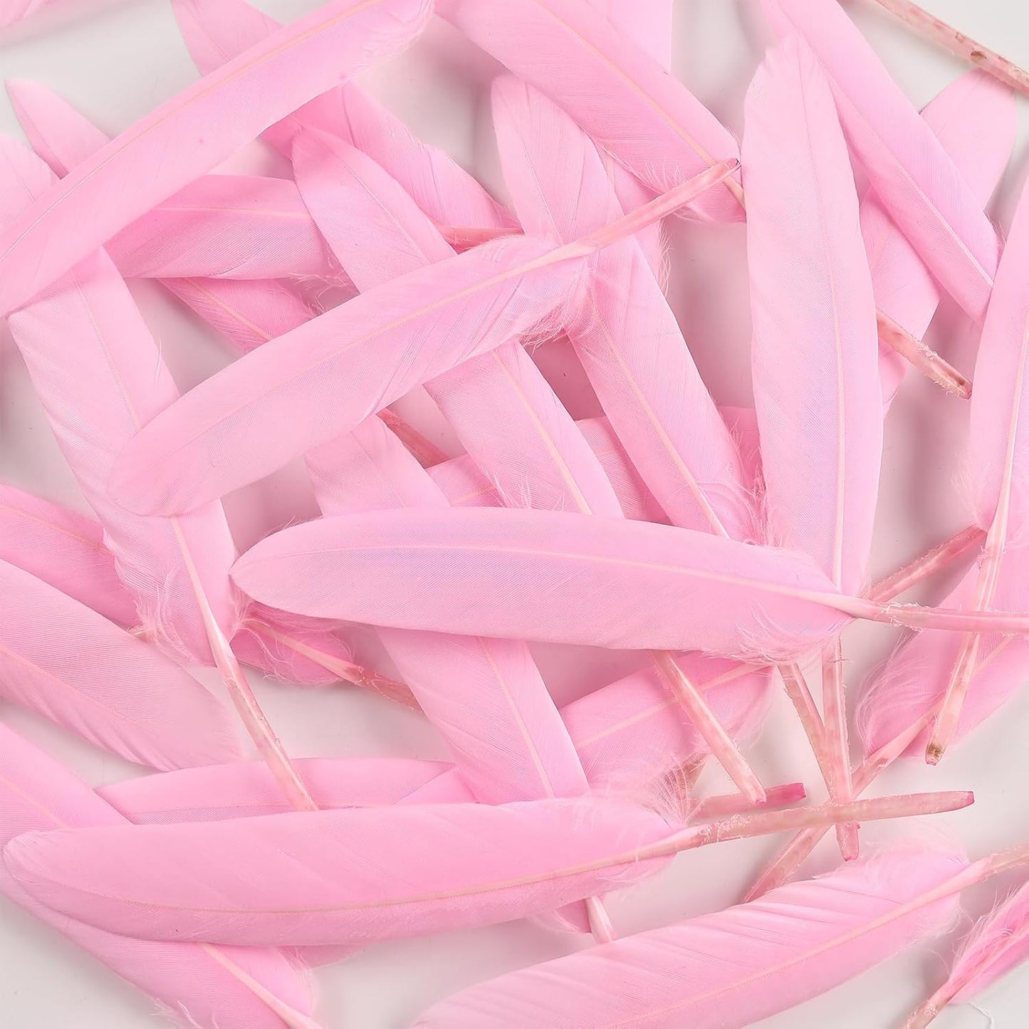 FeelfunFeather 120pcs Goose Cochettes Feather Natural Bulk 4-6 inch 10-15cm for Wedding Party Christmas Decorations DIY Crafts Goose Cochettes Feather,Pink