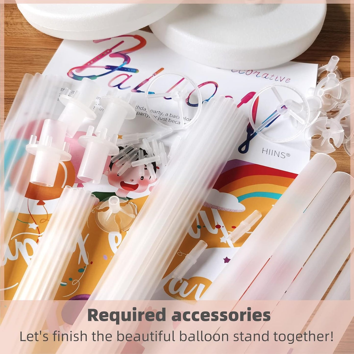 Balloon Column Kit Set of 2 With Balloons Included - with Base, and Pole,Balloon Tower Backdrop Decoration for Wedding, Baby Shower, Birthday Party, or Bachelorette Parties (Silver White)