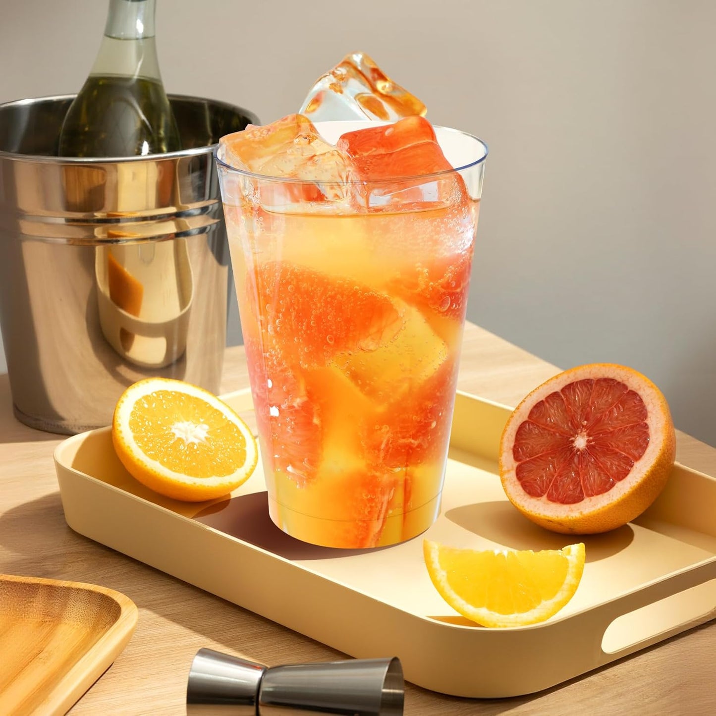 200Counts 12 OZ. Hard Plastic Cups Fancy Disposable Cups for Party, 12 Ounce Clear Elegant Wedding Cups Disposable Wine Glasses for Parties