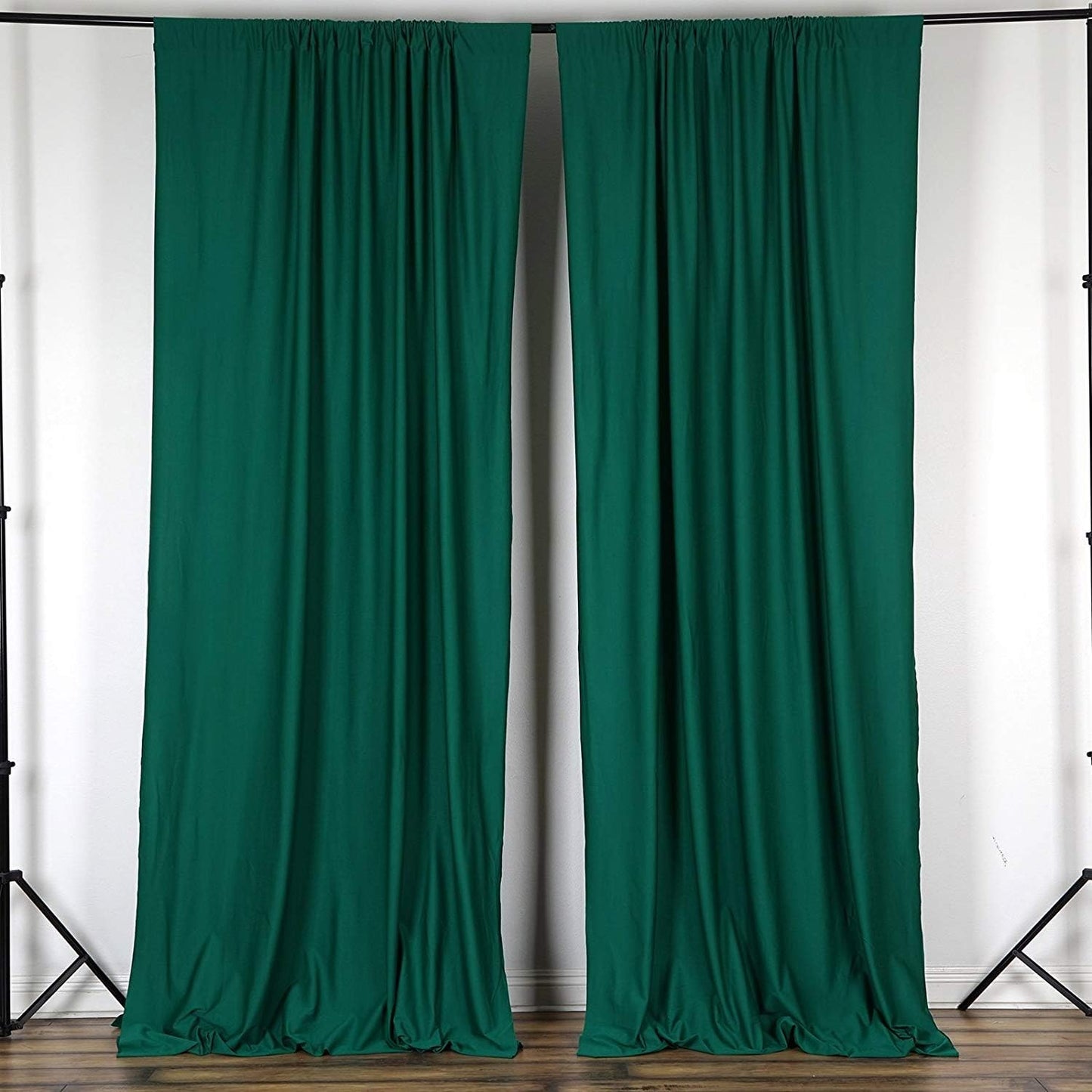 AK TRADING CO. 10 feet x 8 feet IFR Polyester Backdrop Drapes Curtains Panels with Rod Pockets - Wedding Ceremony Party Home Window Decorations - Hunter Green