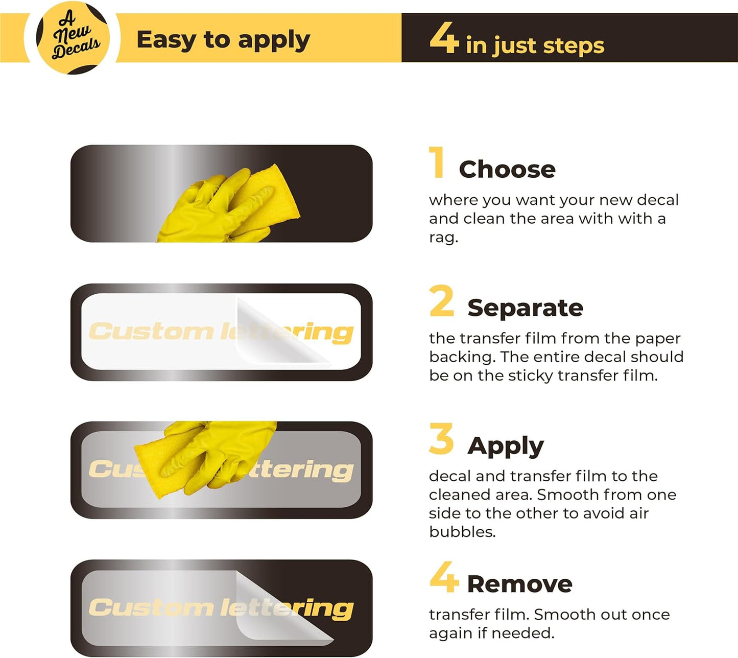 Custom Decals for Cars - Personalized Vinyl Lettering Decal - Custom Vinyl Lettering for Car - Waterproof Personalized Decal Stickers - Car Lettering