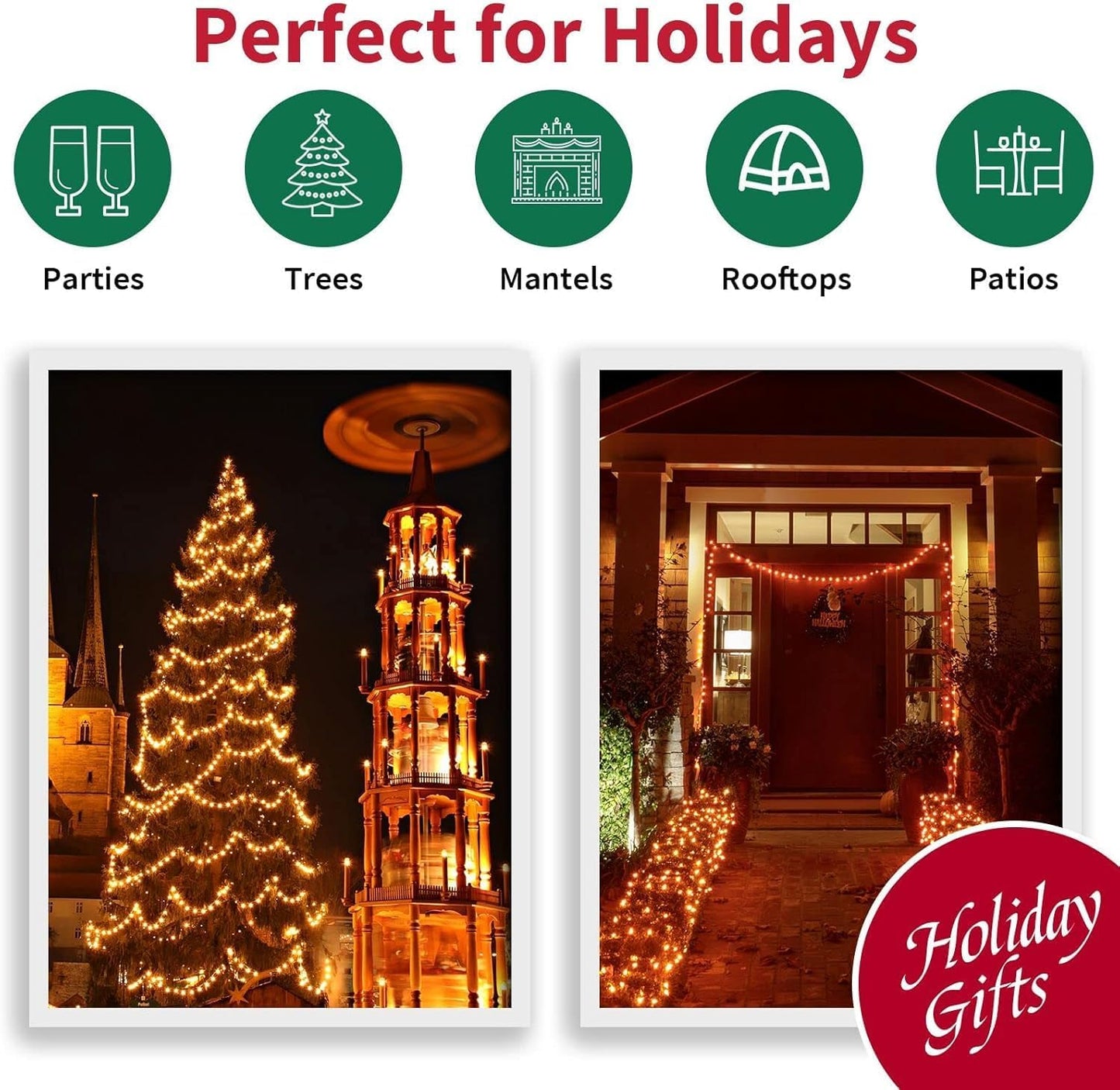 LAMPHOME 33ft Halloween Decorative Mini Lights, 100 LED Transparent Wire Fairy Starry String Lights Plug in, 11Lighting Modes, for Halloween Decoration Outdoor Xmas Tree Party Decoration (Orange)