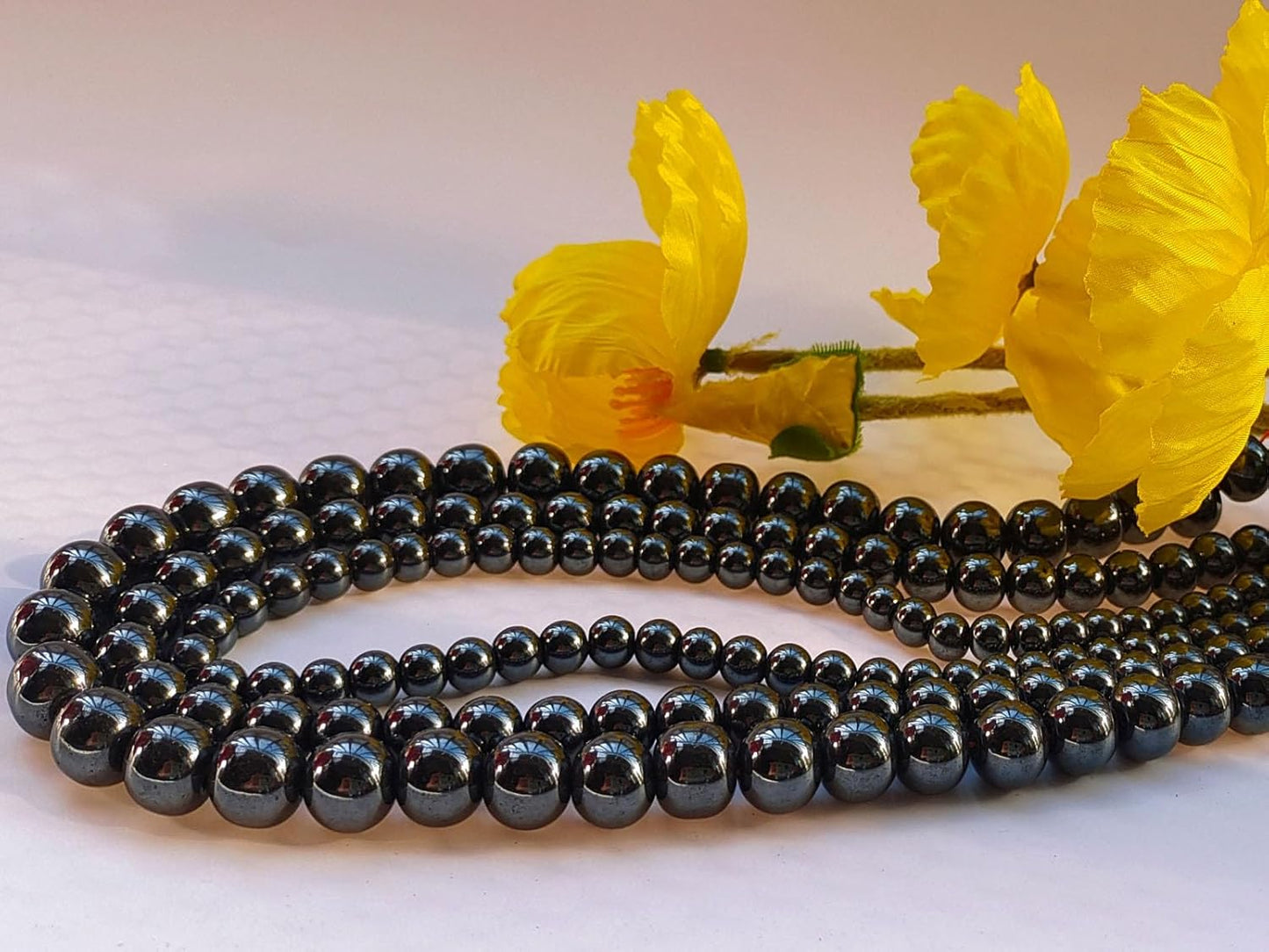 Stone Beads 6mm 140pcs Black Hematite Beads Round Loose Gemstones Beads for Bracelet Necklace Jewelry Making (6mm, 60619 Black Hematite)