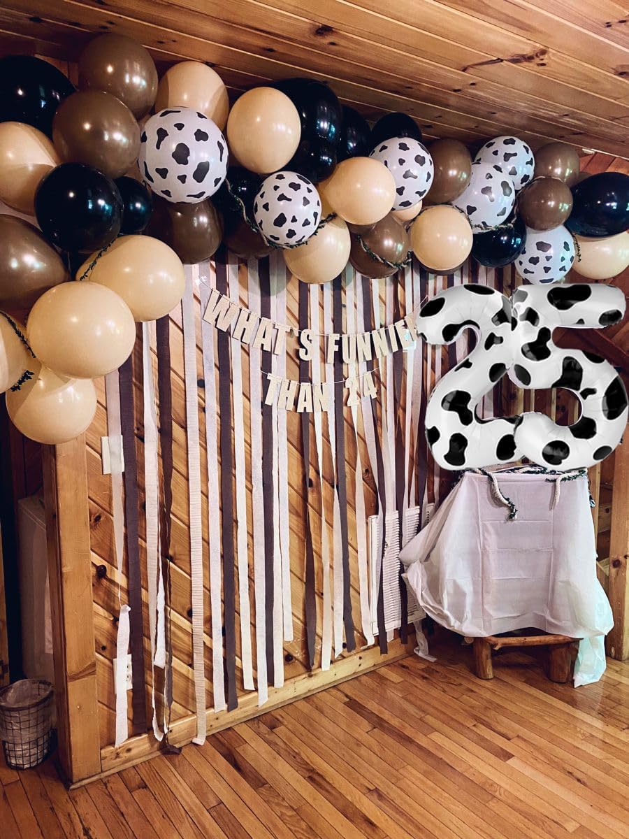 Cow Print Number Balloon Birthday Decorations, 40 inch Number balloon 0-9(Zero-Nine), Cow Balloon for Farm Birthday Party Supplies, Cow Themed birthday party Decorations (Number 5)
