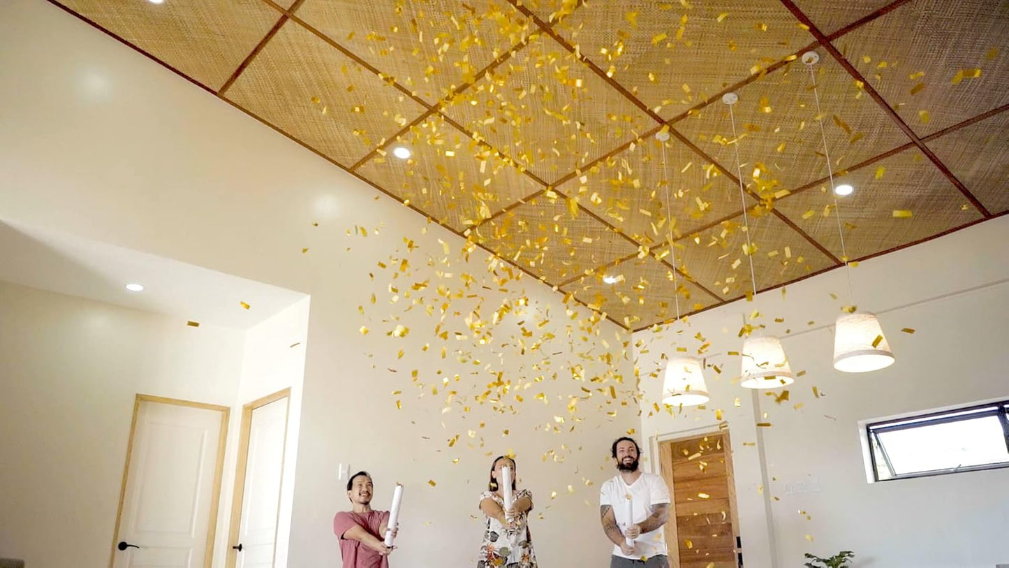 BLUE & GOLD Confetti Poppers - 16" BIODEGRADABLE BLUE & GOLD Confetti Cannon, Party Poppers, Compressed Air Popper, Loud Pop, Confetti Send Off, Wedding Supplies, Wedding Decorations