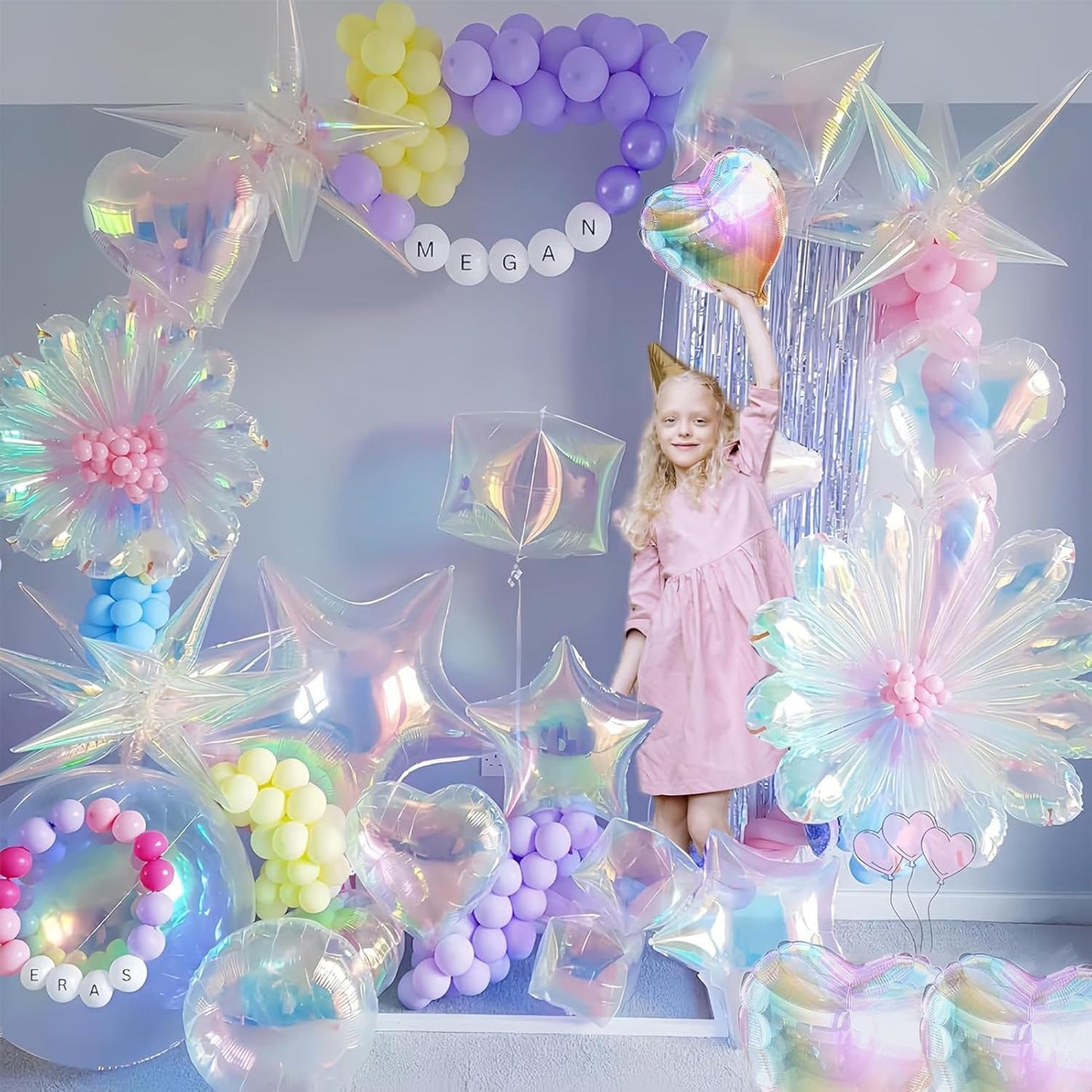 Silver Glitter Heart Ballloons,18 Inch Bright Foil Love Heart Shaped Balloons 6Pcs Silver love balloon for Baby Shower Birthday Party Wedding Engagement Valentines Day Decorations