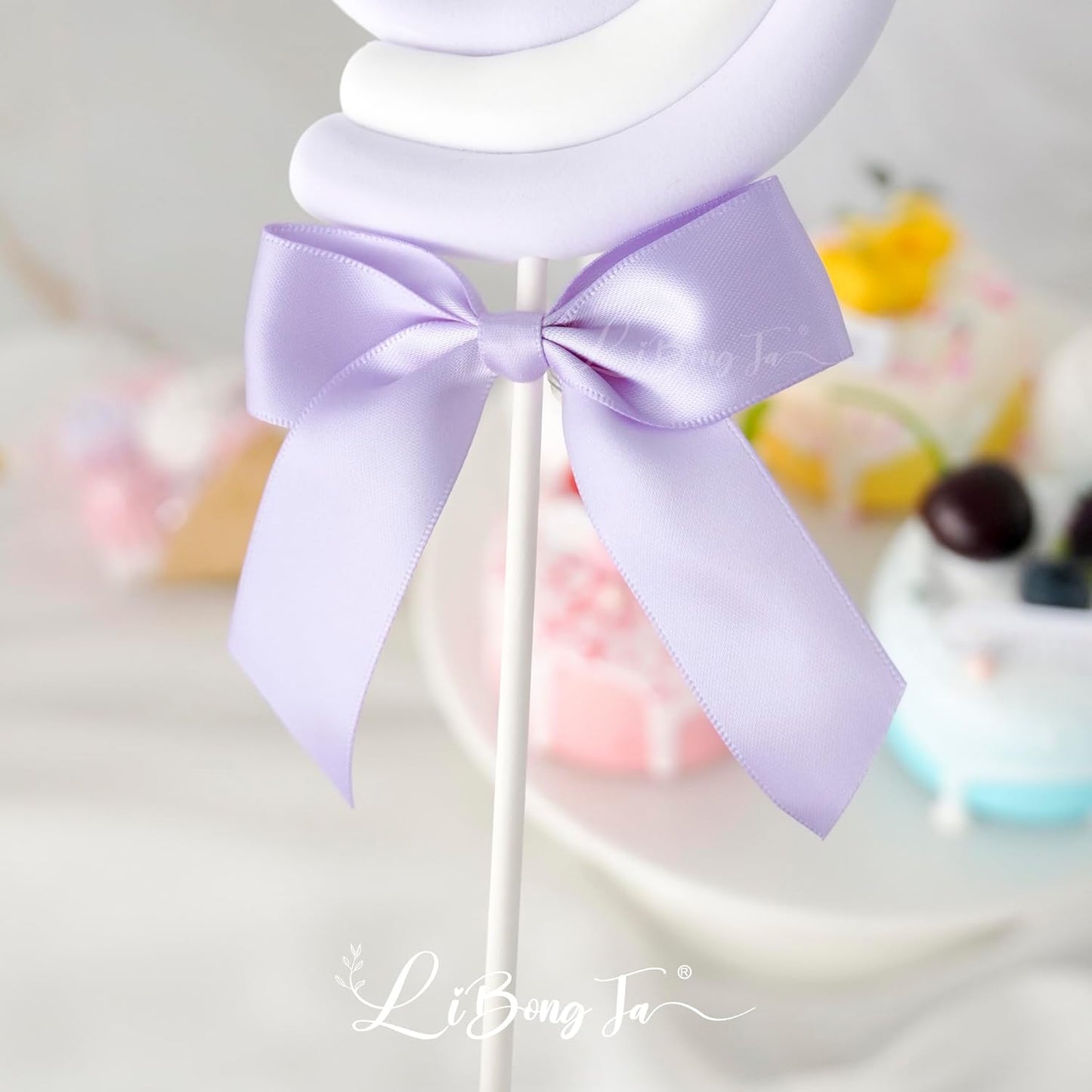 3.5" Lavender Bow Satin Pre-Tied Bows for Gift Wrapping, Small Bows for Crafts, Purple Bows, Candy Apple Bows, Twist Tie Bows for Cake Decorating, Party Favor, Wedding Decoration-36 Counts