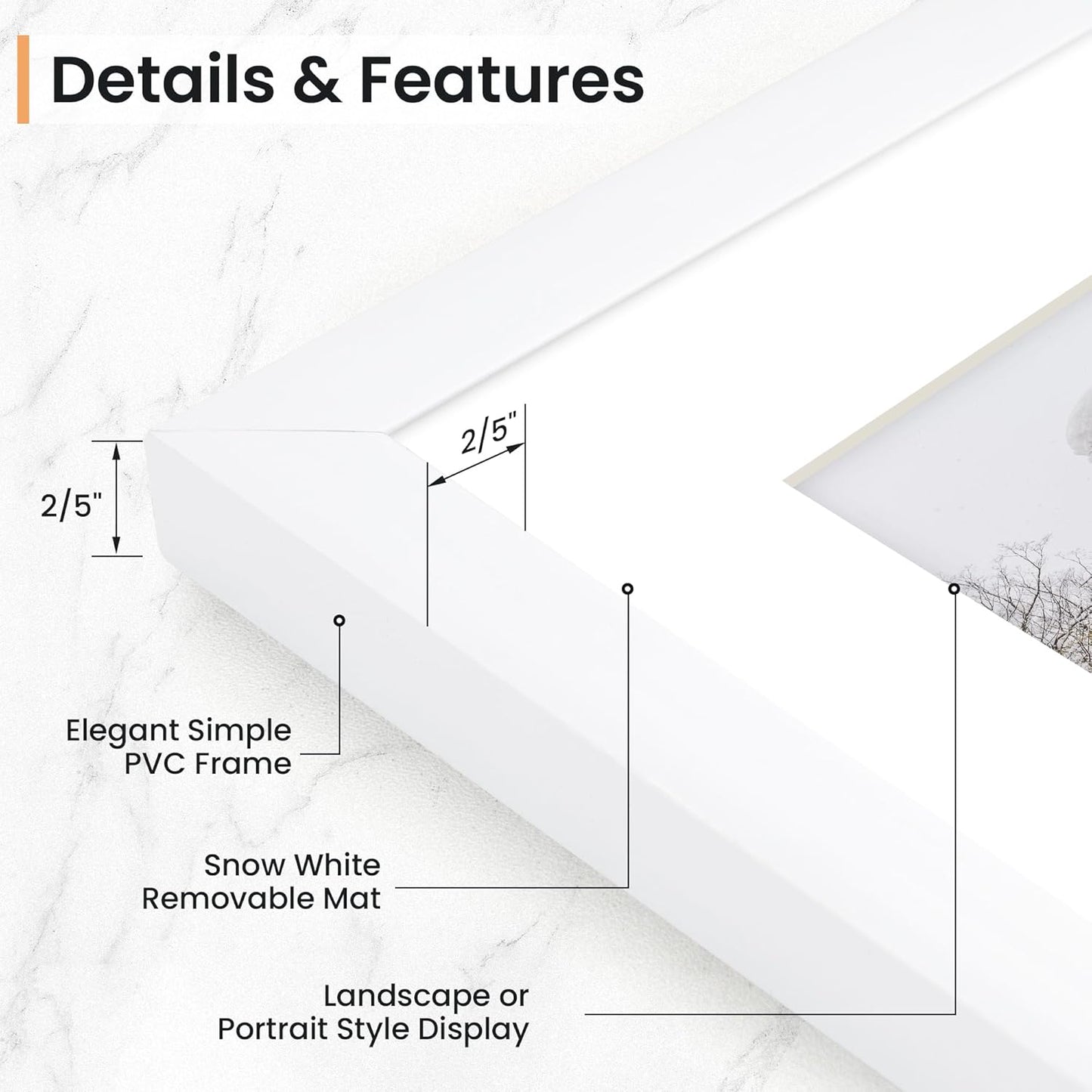 4x6 inch Picture Frame, 4x6 Photo Frames with 3.5x5 Removable Mat - High Definition Plexiglass - Vertical and Horizontal Display - Wall Hanging Frame - White, 12 Pack