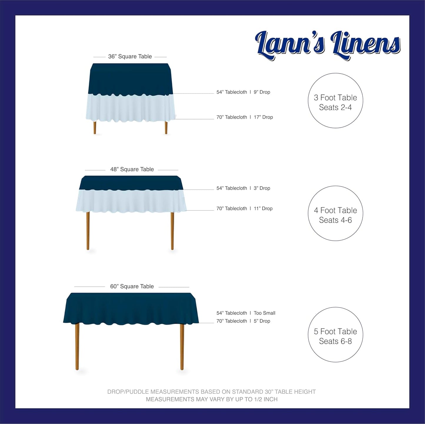 Lann's Linens - 70" Square Premium Tablecloth for Wedding/Banquet/Restaurant - Polyester Fabric Table Cloth - Purple