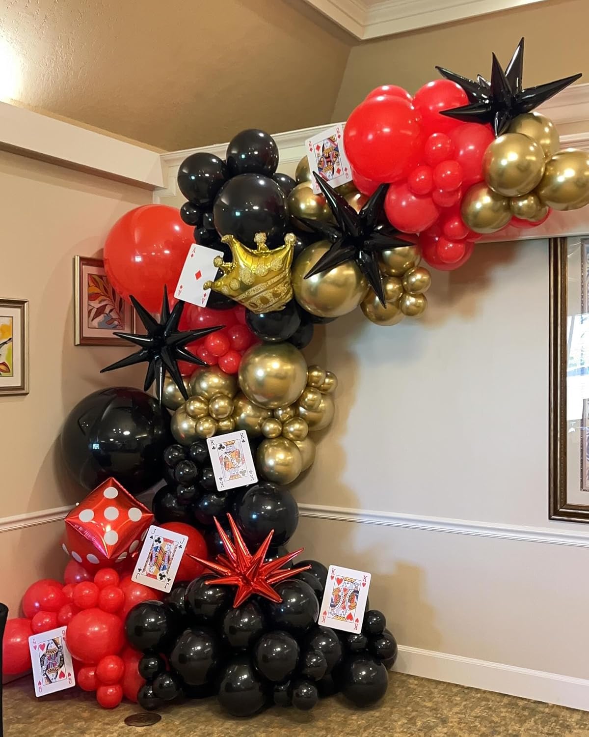 Black Star Balloons,9Pcs 22Inch Black Explosion Spike Cone Helium Polyester Film Star Foil Balloons for Birthday Anniversary Baby Shower Wedding Disco Party Decorations