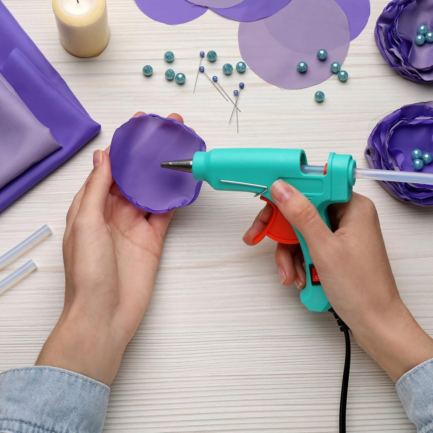 uxcell 20pcs Hot Glue Sticks for Glue Gun 7mm/0.27-inch x 4-inch Mini Hot Melt Adhesive Glue Stick Green