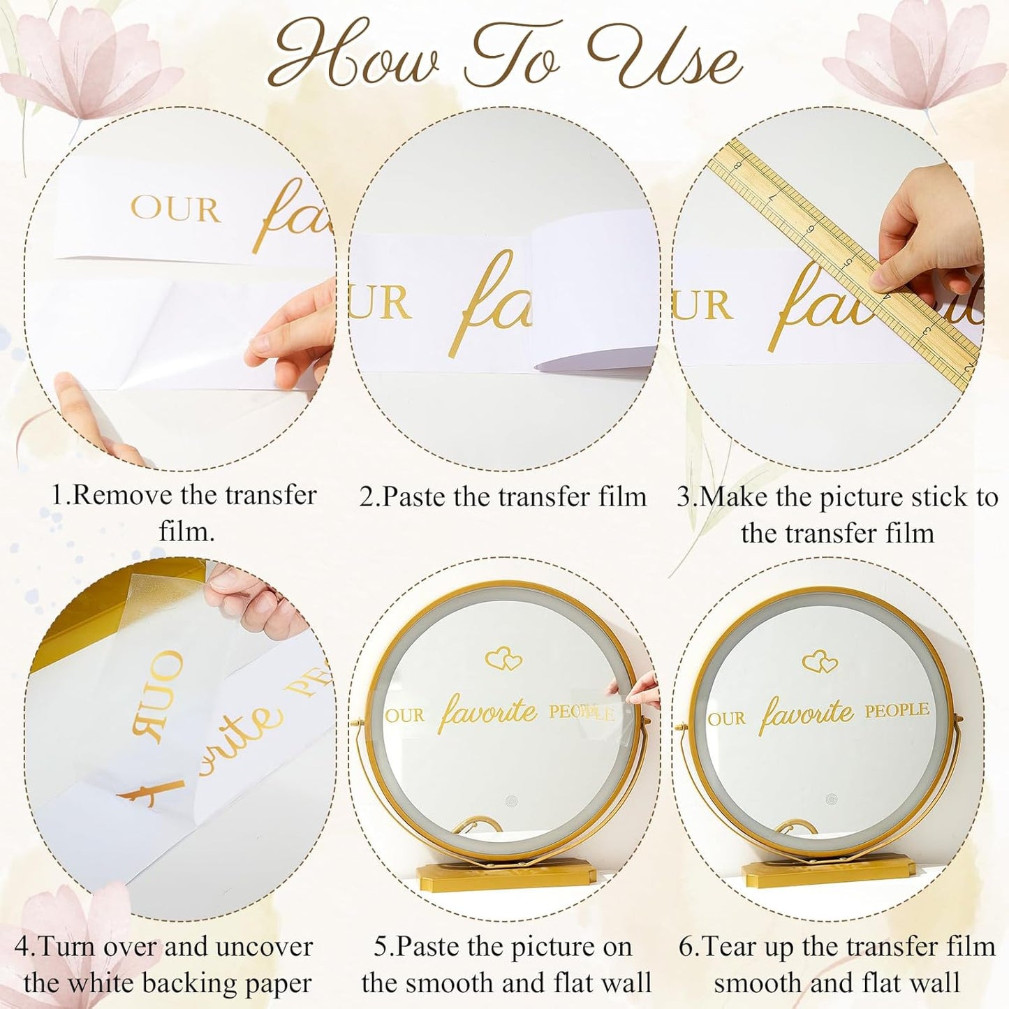 3 Pcs Wedding Seating Chart Decal Stickers DIY Our Favorite People Your Seat Awaits Vinyl Decal Wedding Sign Decor Seating Chart Board Mirror Stickers(Gold)
