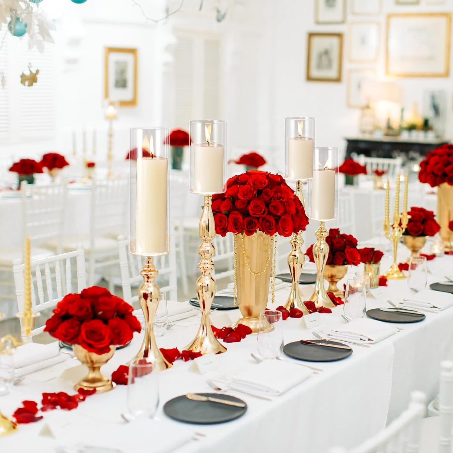 24 Pcs Thin Glass Cylinder Vases 2.5''/3.3'' Diameter 2mm Wall Thickness Clear Flowers Vase Hurricane Floating Candles Holders for Table Centerpieces Wedding Decor (2.5'' X 5'',6'',8'')