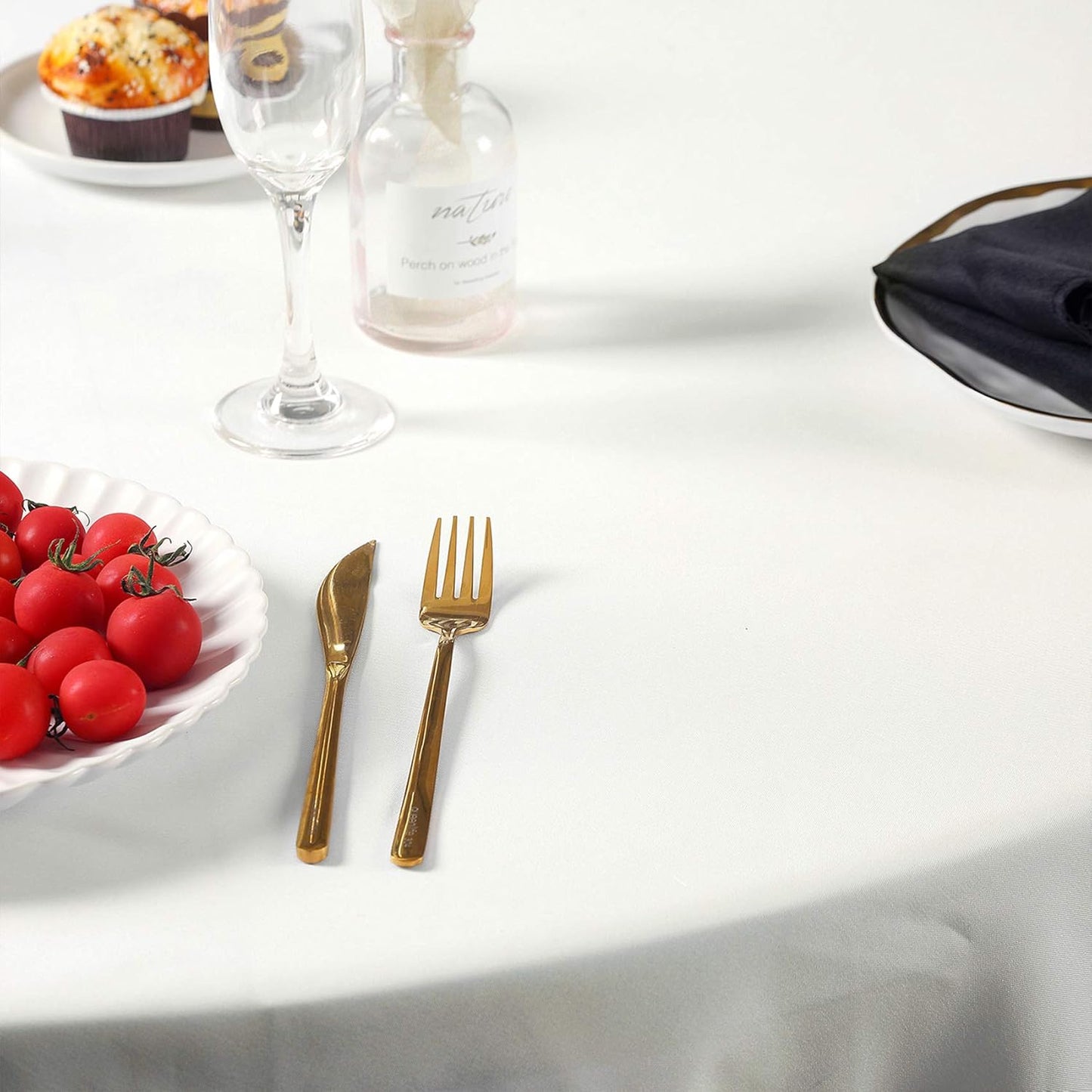 Rectangle Tablecloth 60x84 inch Washable Polyester Fabric Table Cloth for Wedding Party Dining Banquet Decoration(60x84, Ivory)