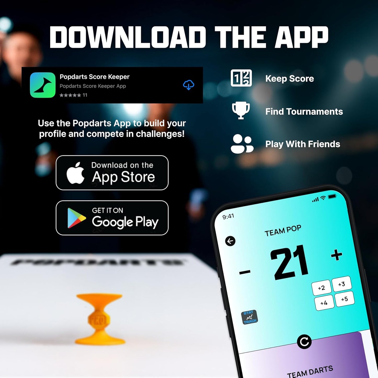 Popdarts PRO Pack Game Set (Retro) - Indoor, Outdoor Suction Cup Throwing Game - Competition with a POP