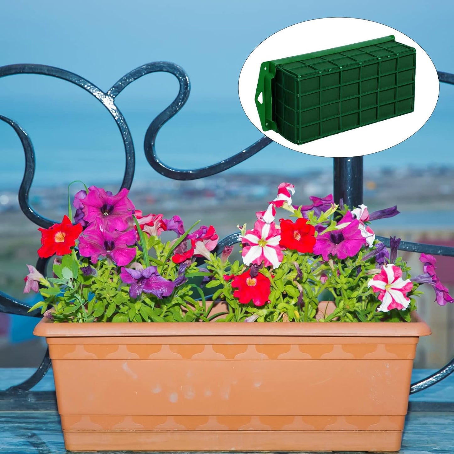 Boao 24 Pieces Floral Foam Cage Holder with Floral Foam for Fresh Flowers Cage Bowl for Table Centerpiece Flower Arrangement, Rectangle, 11.8 x 4.7 x 3.1 Inch