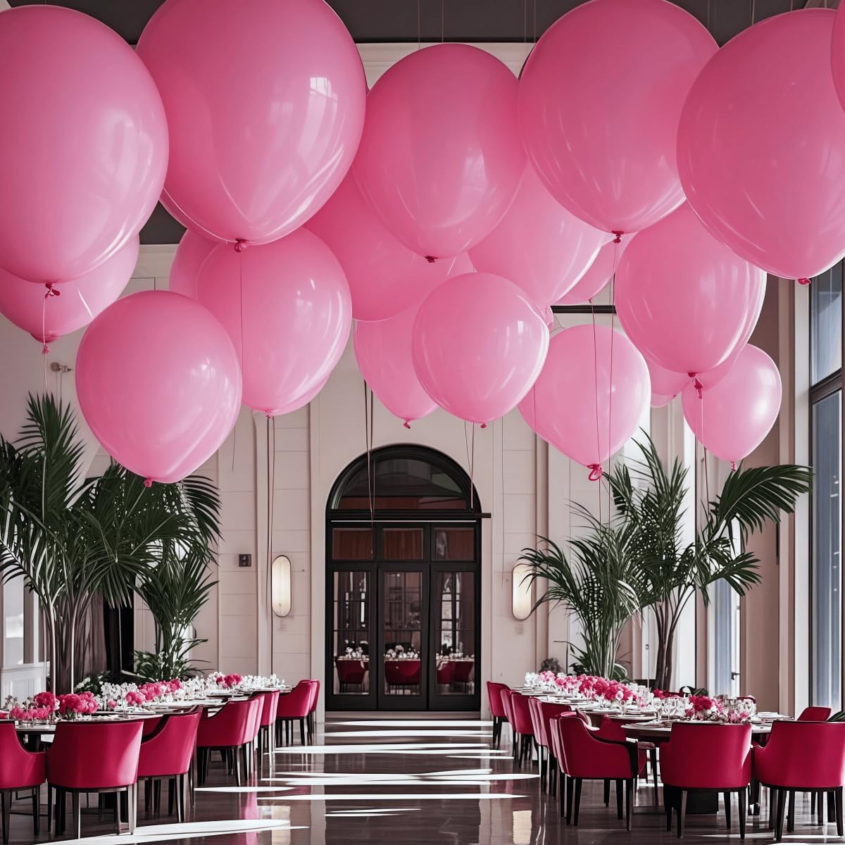 30 Pack Pink Balloons 36 Inch Pink Latex Party Large Balloon Bulk for Various Party Events Decorations