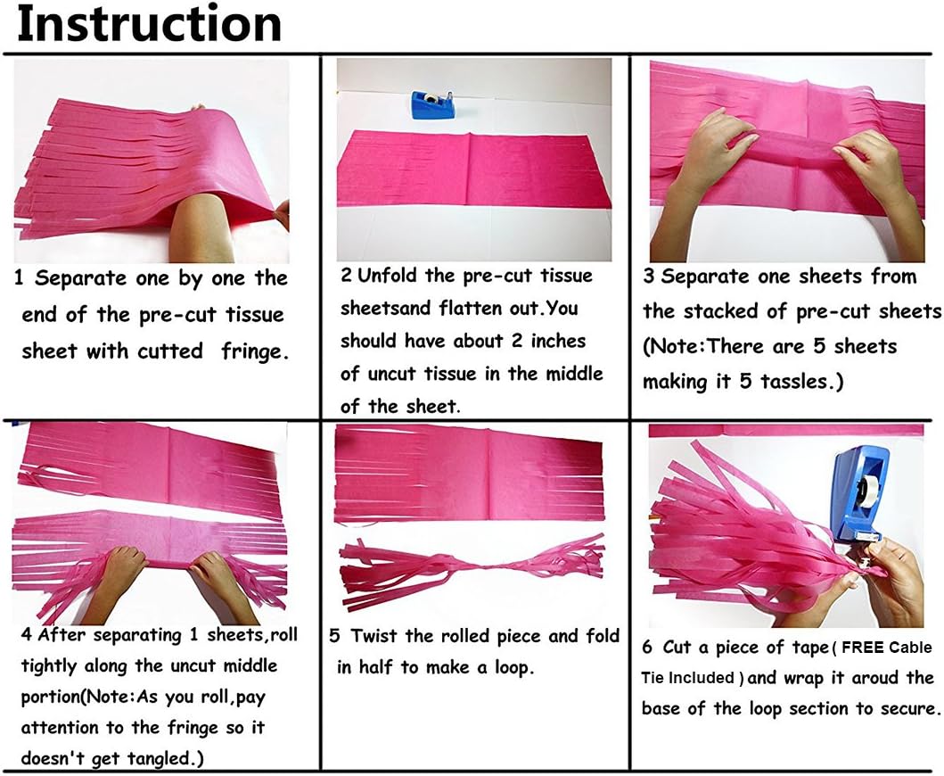 Tassel Garland, Tissue Paper Tassels Banner for Graduation Party Decorations, Thanksgiving, First Birthday Party Decorations, 20 pcs DIY Kits (Orange+Metallic Gold+Tan+Ivory)