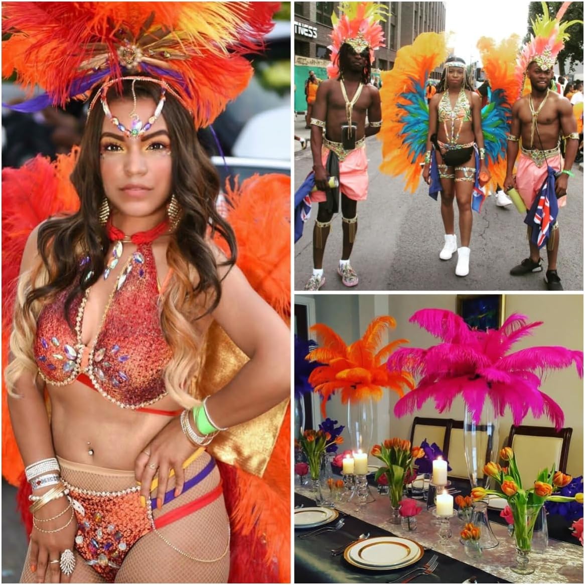 Ballinger Orange Large Ostrich Feathers - 24Pcs 10-12inch Large Orange Feathers for Vase,Wedding Party Centerpieces and Halloween Home Decor