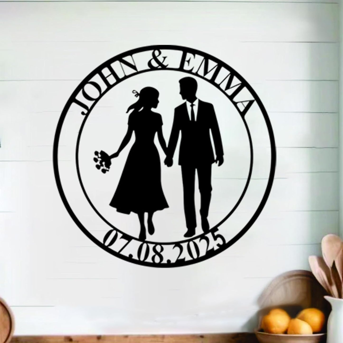 NAZENTI Personalized Metal Sign Gift, Wedding Gift, Family Name Sign, Outdoor Name, Anniversary, Home Decor, Front Door