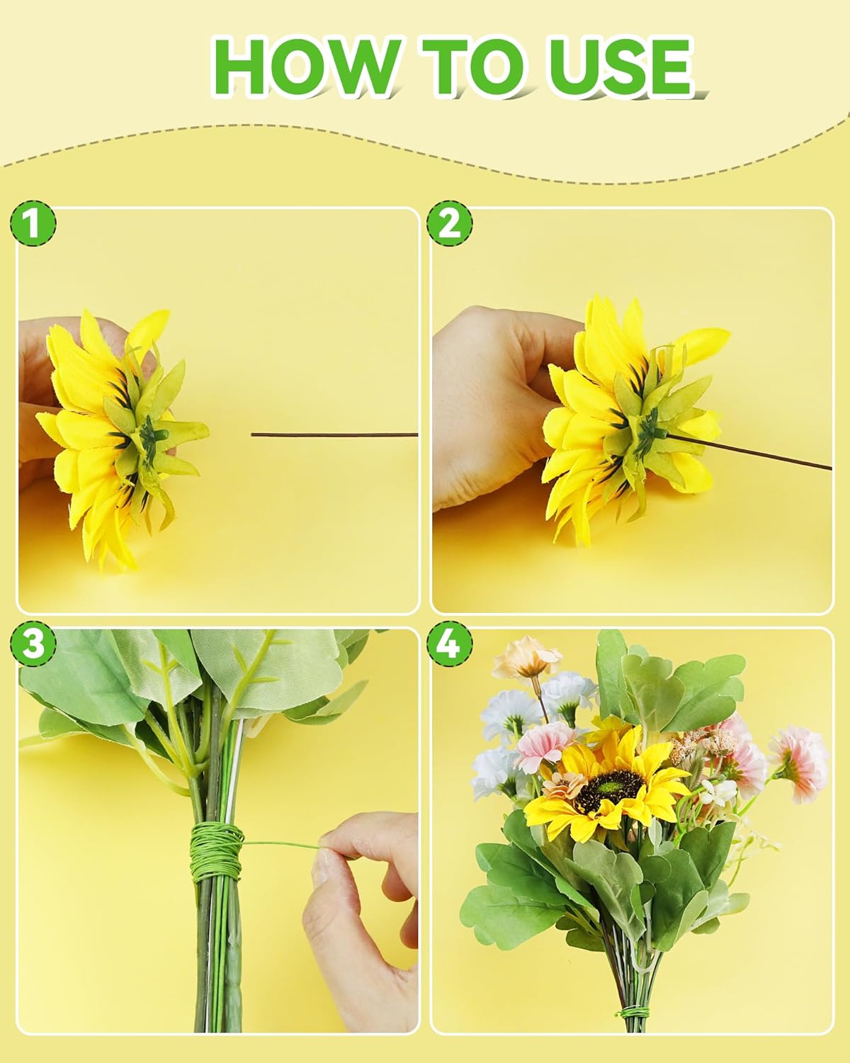 150 PCS FIVEIZERO 26 Gauge MixColor Floral Wire Stems for Artificial Flower Making,Florist Wire,Flower Wires for Crafts,Alambre para Flores for Wreaths, Flower Arrangements and DIY Projects