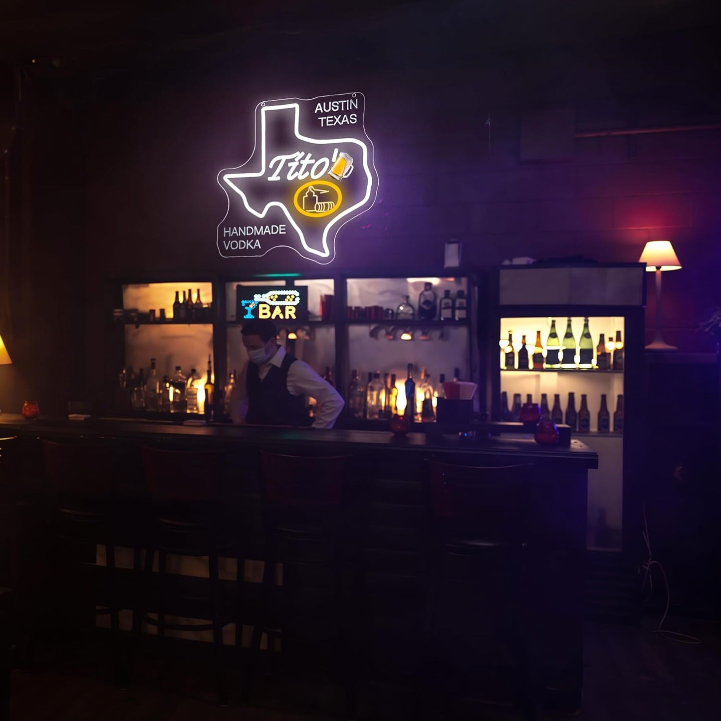 Handmade Vodka Neon Sign for Wall Decor - Beer Bar Acrylic USB Powered LED Wall Art Decor, Light Up Sign Dimmable, for Man Cave Beer Bar Pub Business Club Party Bistro Garage 12.99 x 12.99 Inches