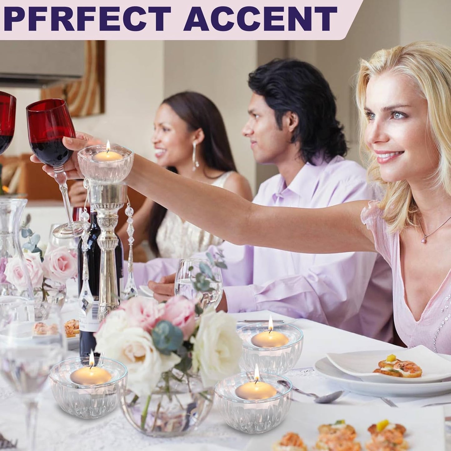 72 Floating Candles, Smoke-Free and odorless, Burning continuously for 5-6 Hours, White, 2-inch Floating Candles, Suitable for Valentine's Day, Weddings, Holidays, Home Decoration……