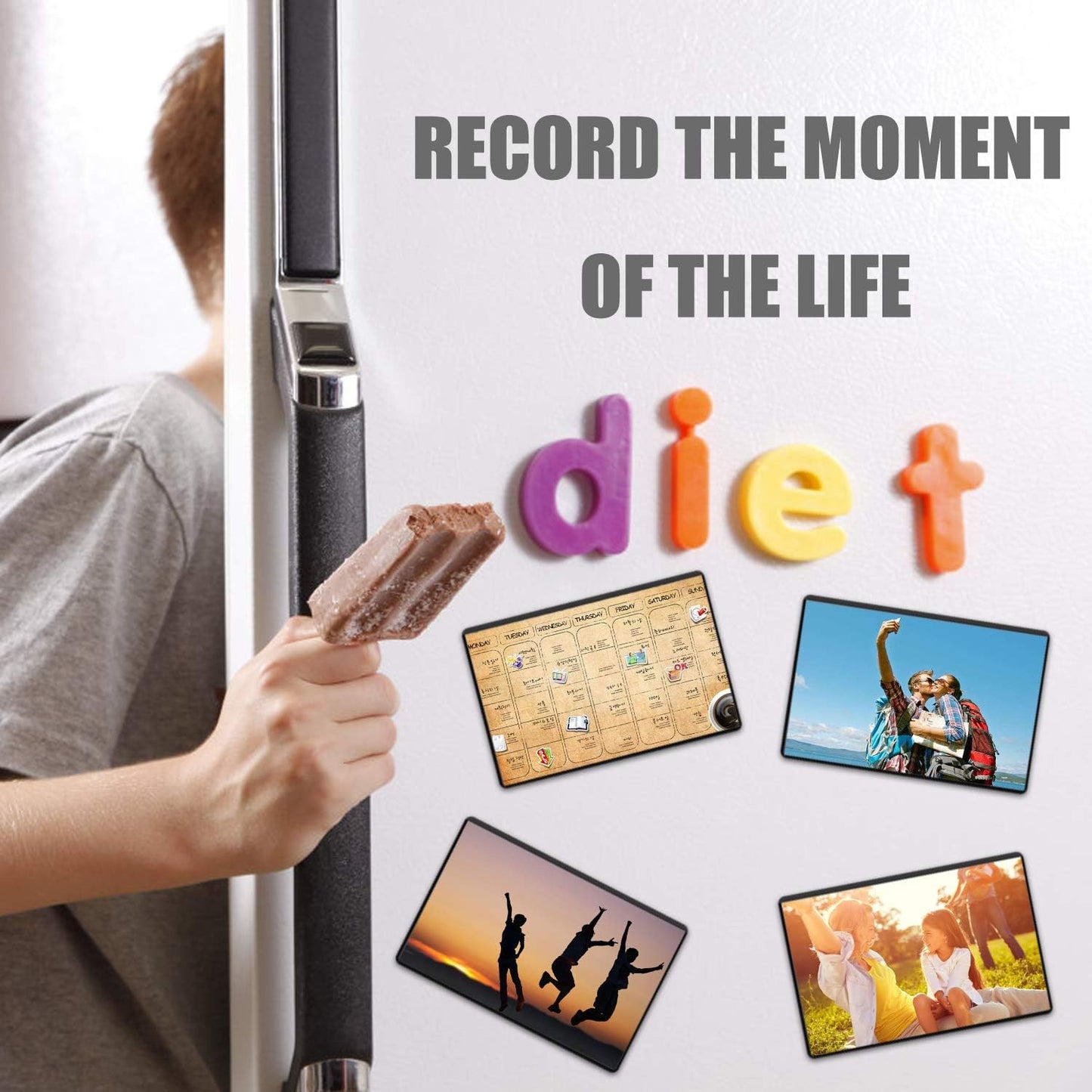 Magicfly Pack of 15 Magnetic Picture Frame with Clear Pocket, 4 x 6 Inches Refrigerator Photo Holder for Fridge Office Cabinet Locker, Black