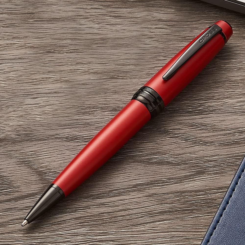 Cross Bailey Refillable Ballpoint Pen Presented in a Premium Gift Box - Medium Point, Black Ink, Matte Red