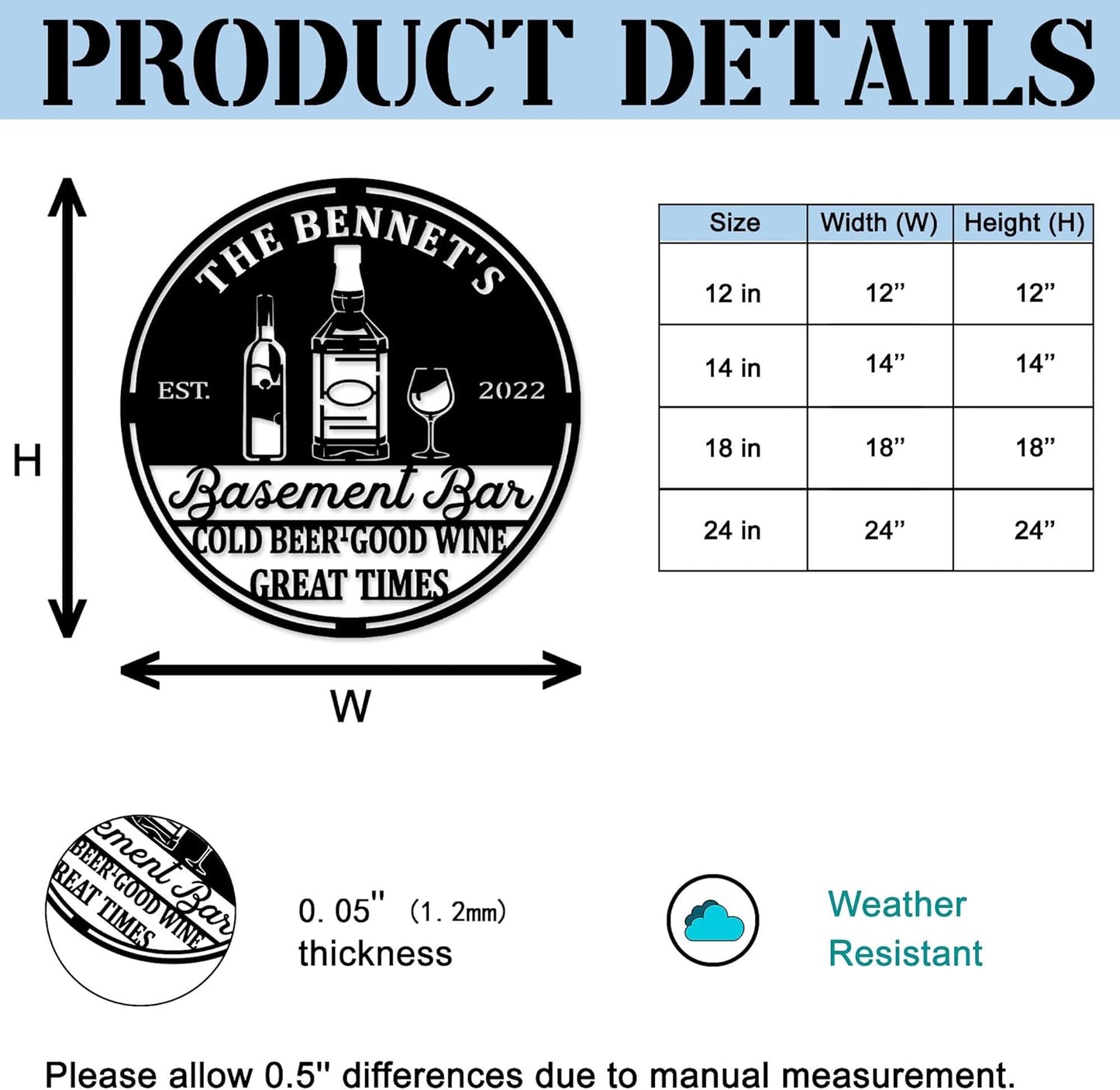 Custom Metal Bar Sign with LED Light Personalized Bar Theme Cocktail Metal Sign, Bar Theme Sign Wall Art Beack Bar Pub Decor Tiki Bar Decor