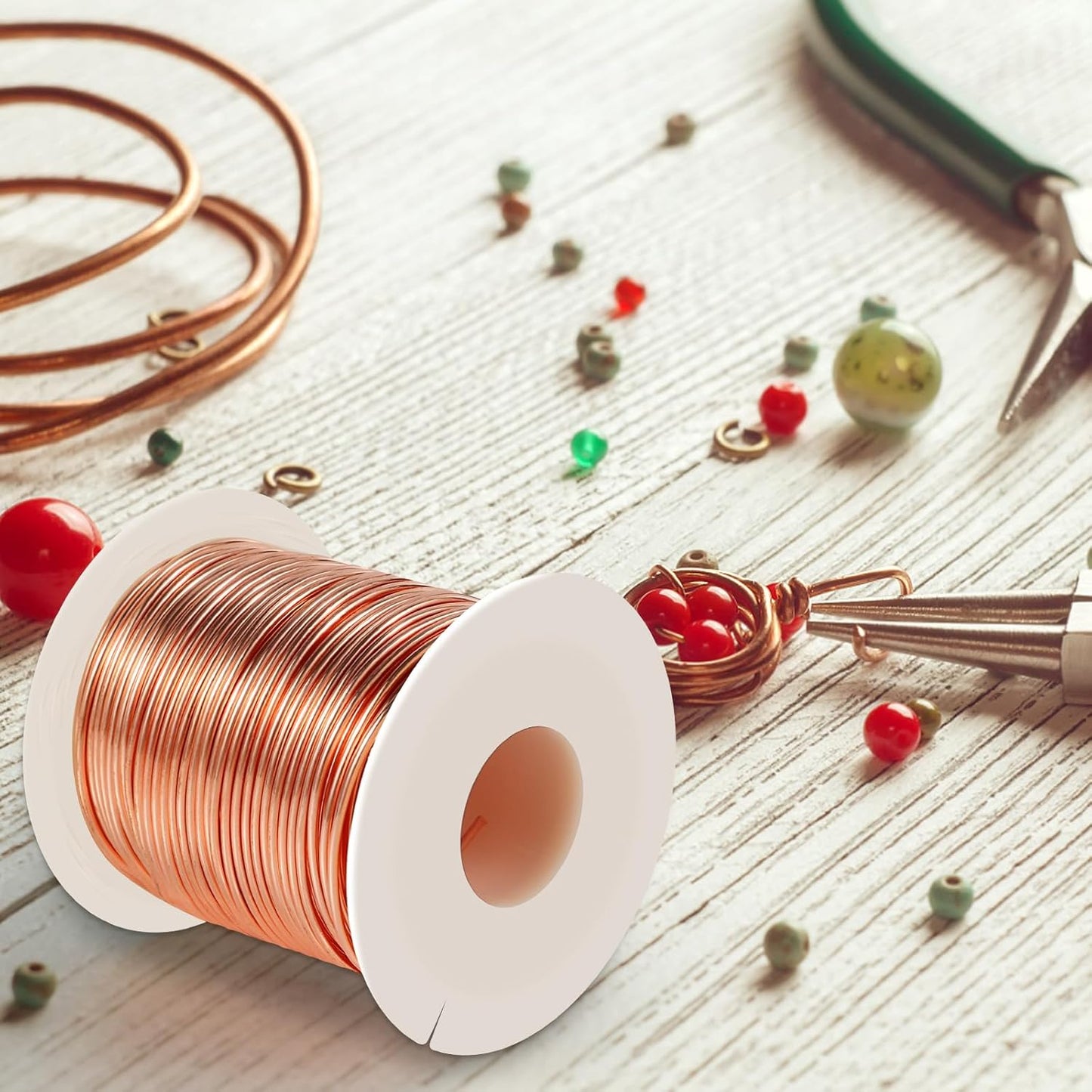 99.9% Soft Copper Wire, 20 Gauge/ 0.8 mm Diameter, 328 Feet / 100m, 1 Pound Spool Pure Copper Wire, Jewelry Making Wire Craft Wire