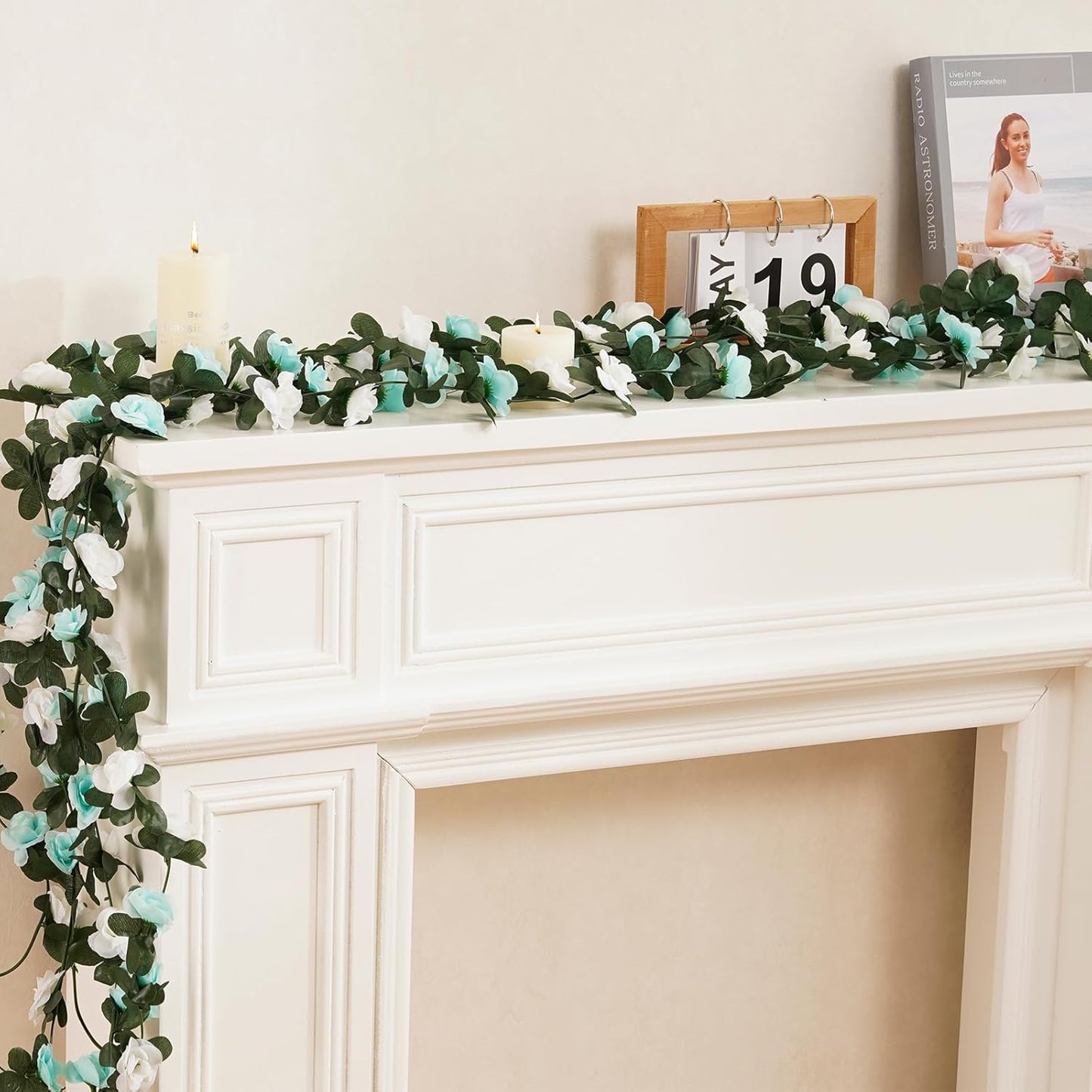 12 Pcs 99 Ft Flower Garland Rose Vines, Rose Garland for Decoration, Flower Vine for Room Table Birthday Wedding Party Garden Wall Decor