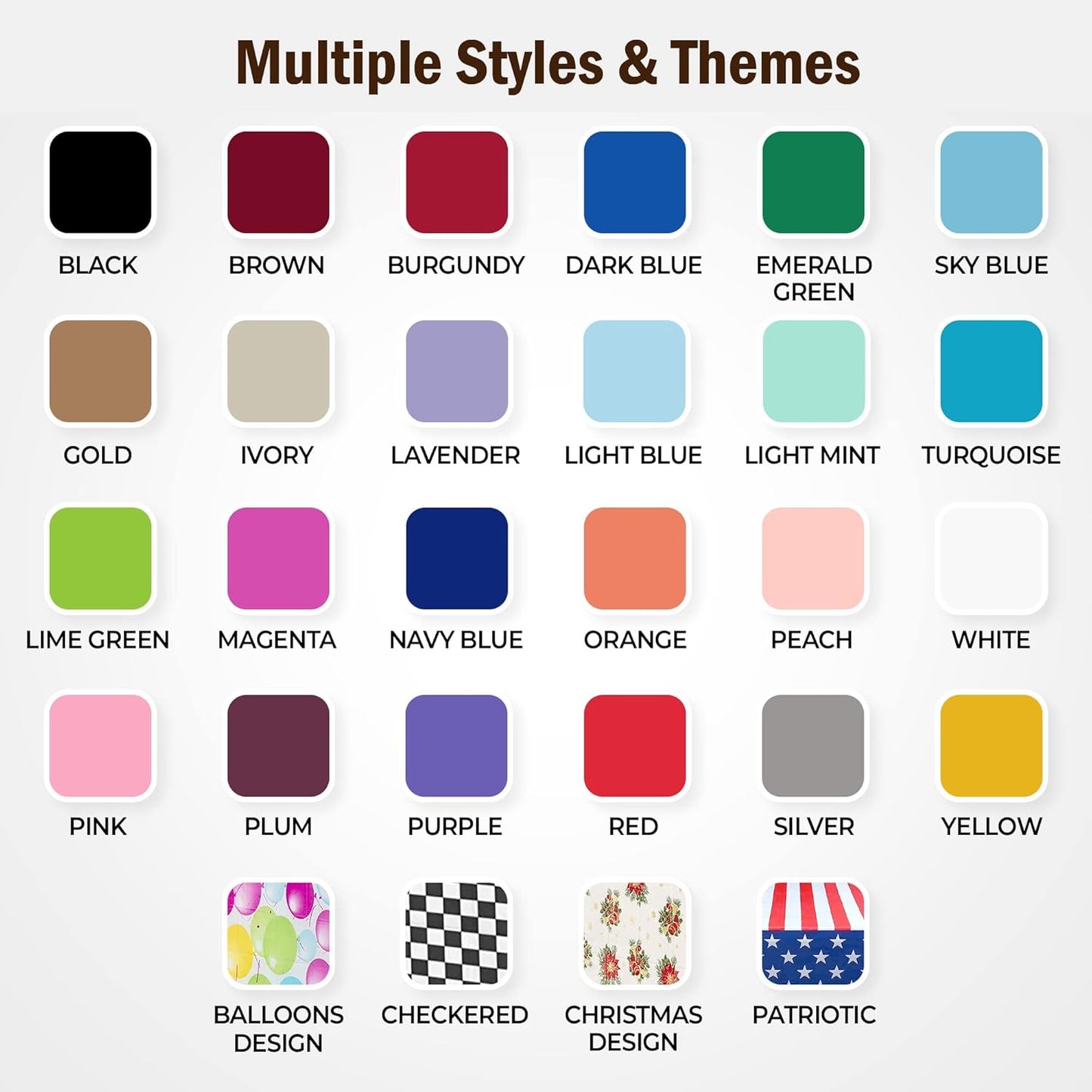 Exquisite 12-Pack Premium Plastic 84-Inch Round Tablecloth - Dark Green