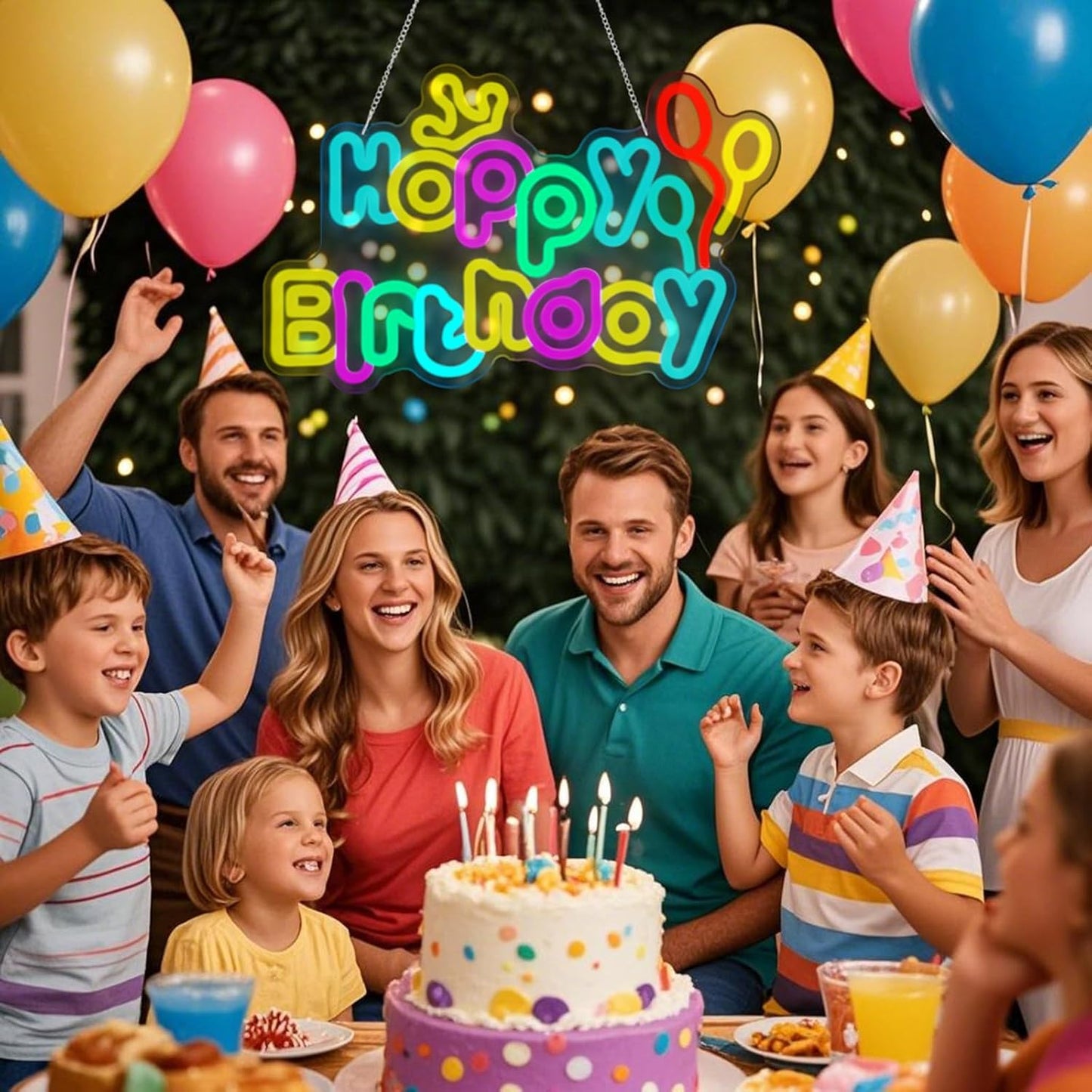 Happy Birthday neon signs,USB Powered Dimmable LED Colorful Lights for Backdrop Wall Decor,Eye-Catching Birthday light up sign for Parties Unforgettable Gifts Backdrops Size:16.54 * 10.39in