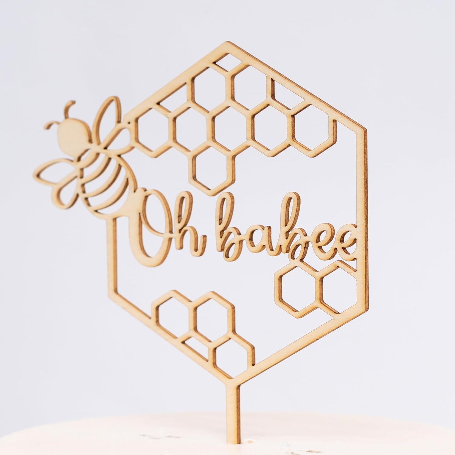 Oh Babee Wooden Bee Themed Cake Toppers, Bee Baby Shower, Gender Reveal Decors